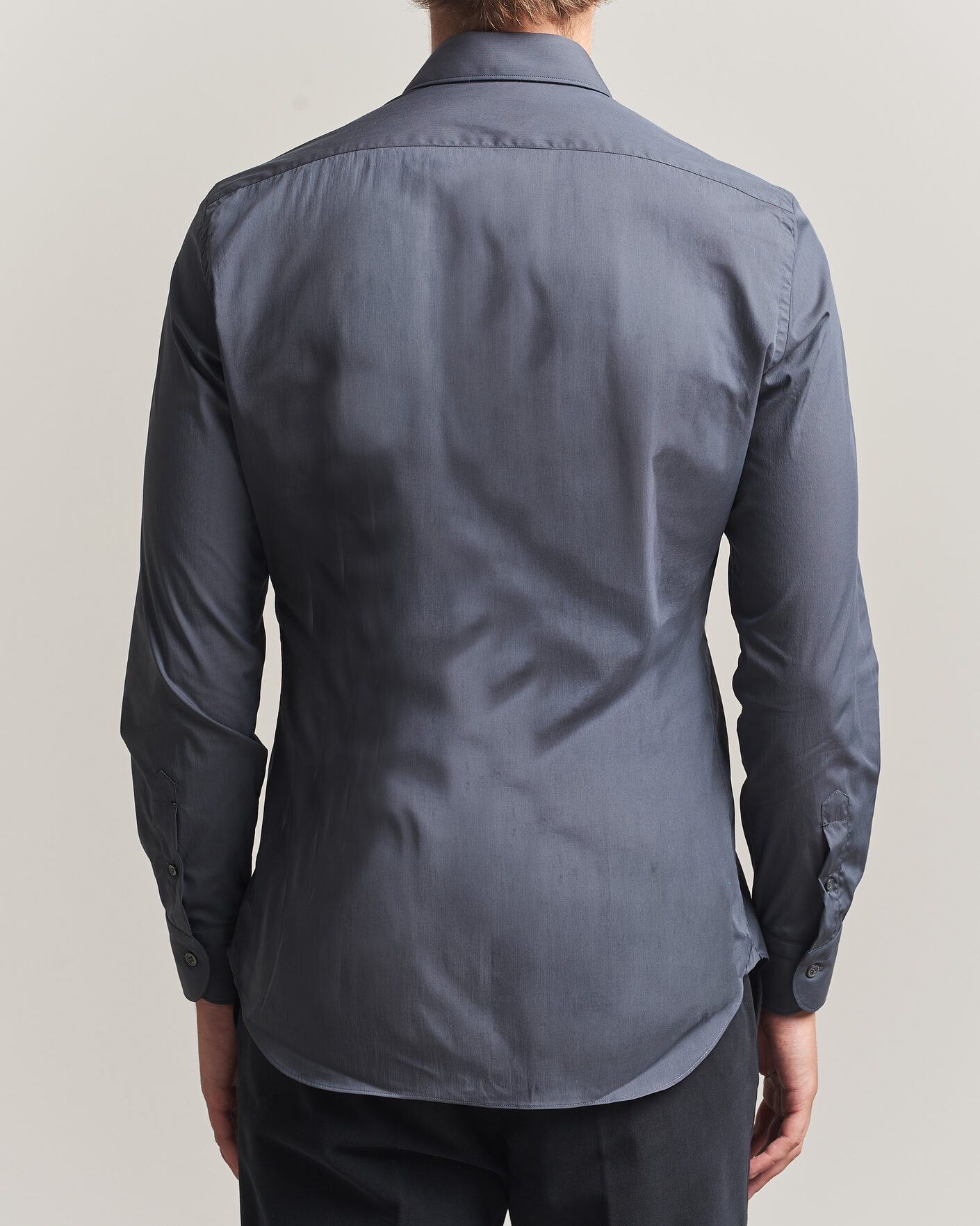 Homme | Chemises | Mazzarelli | Soft Cotton Popeline Shirt Grey
