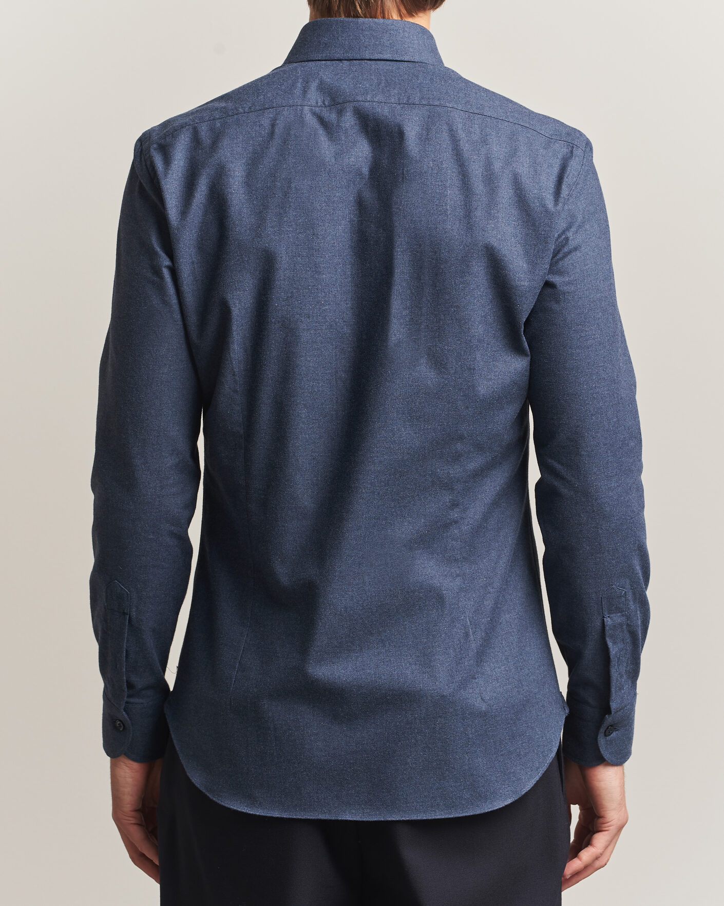 Homme | Chemises | Mazzarelli | Soft Flannel Button Down Shirt Navy