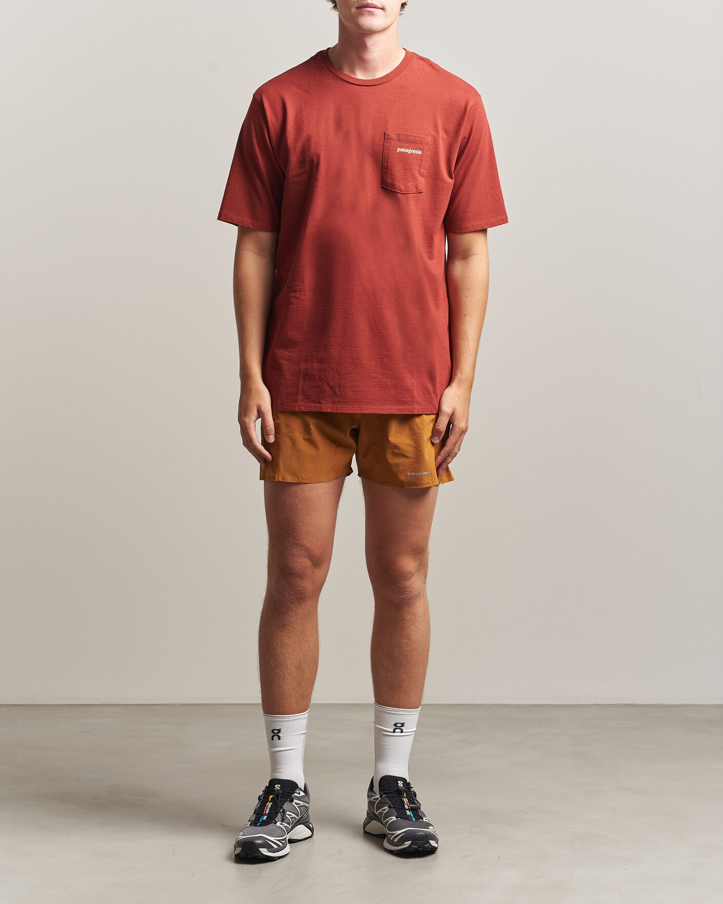 Heren | T-shirts | Patagonia | Boardshort Logo Pocket Responsibili T-Shirt Rusty Red