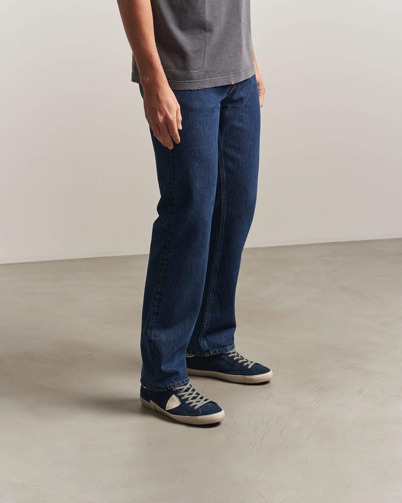 Homme | Baskets | Philippe Model | PRSX Low Top Suede Sneaker Blue/Grey