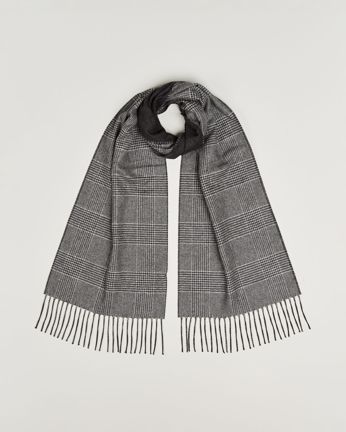 Heren | Sjaals | Piacenza Cashmere | Cashmere/Silk Glencheck Scarf Grey Melange