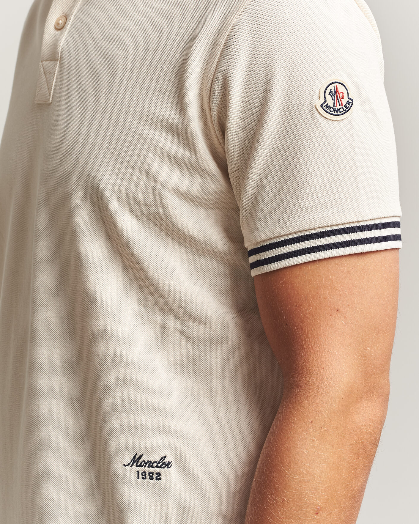 Homme | Polos | Moncler | Contrast Collar Polo Off White
