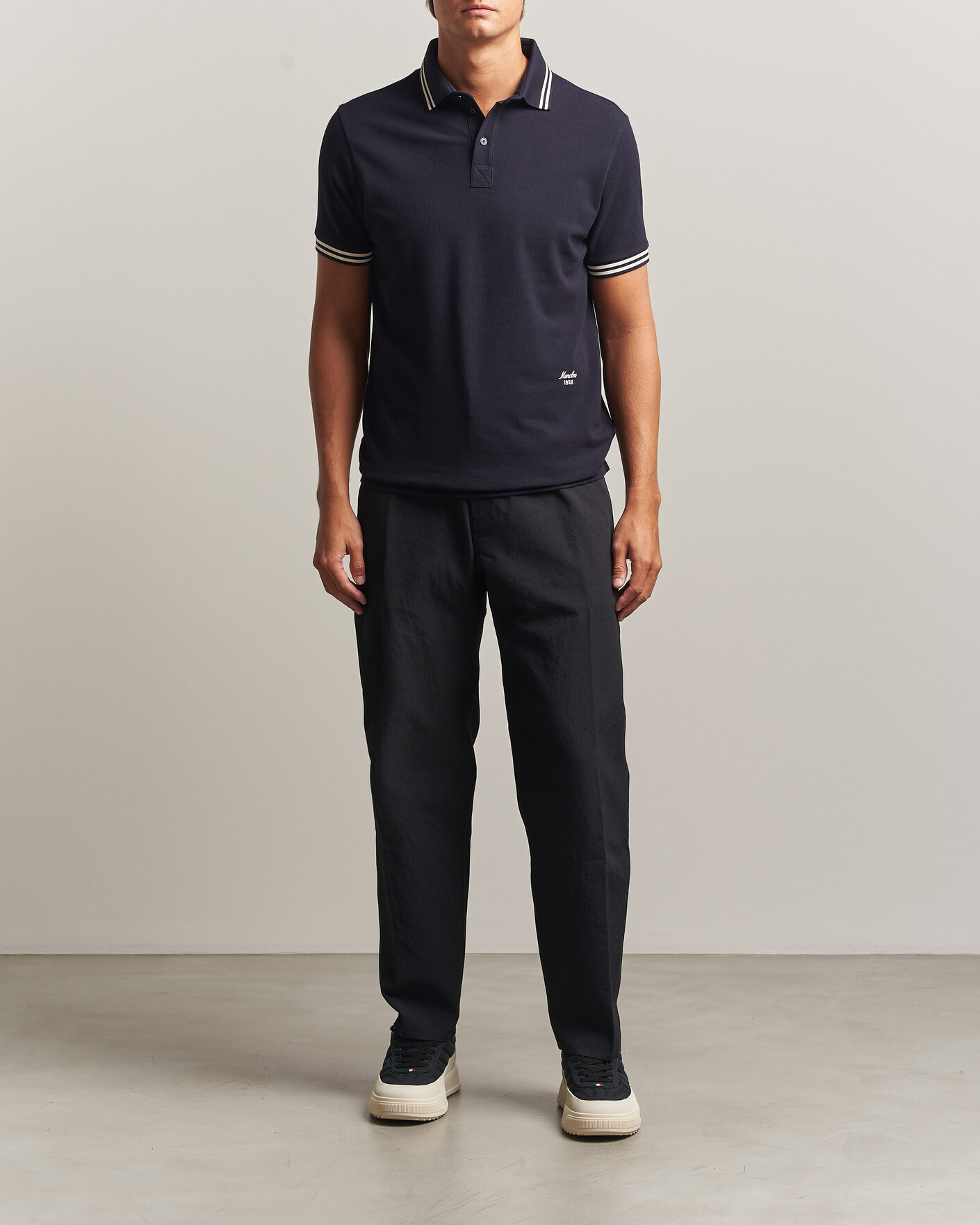 Homme | Polos | Moncler | Contrast Collar Polo Navy