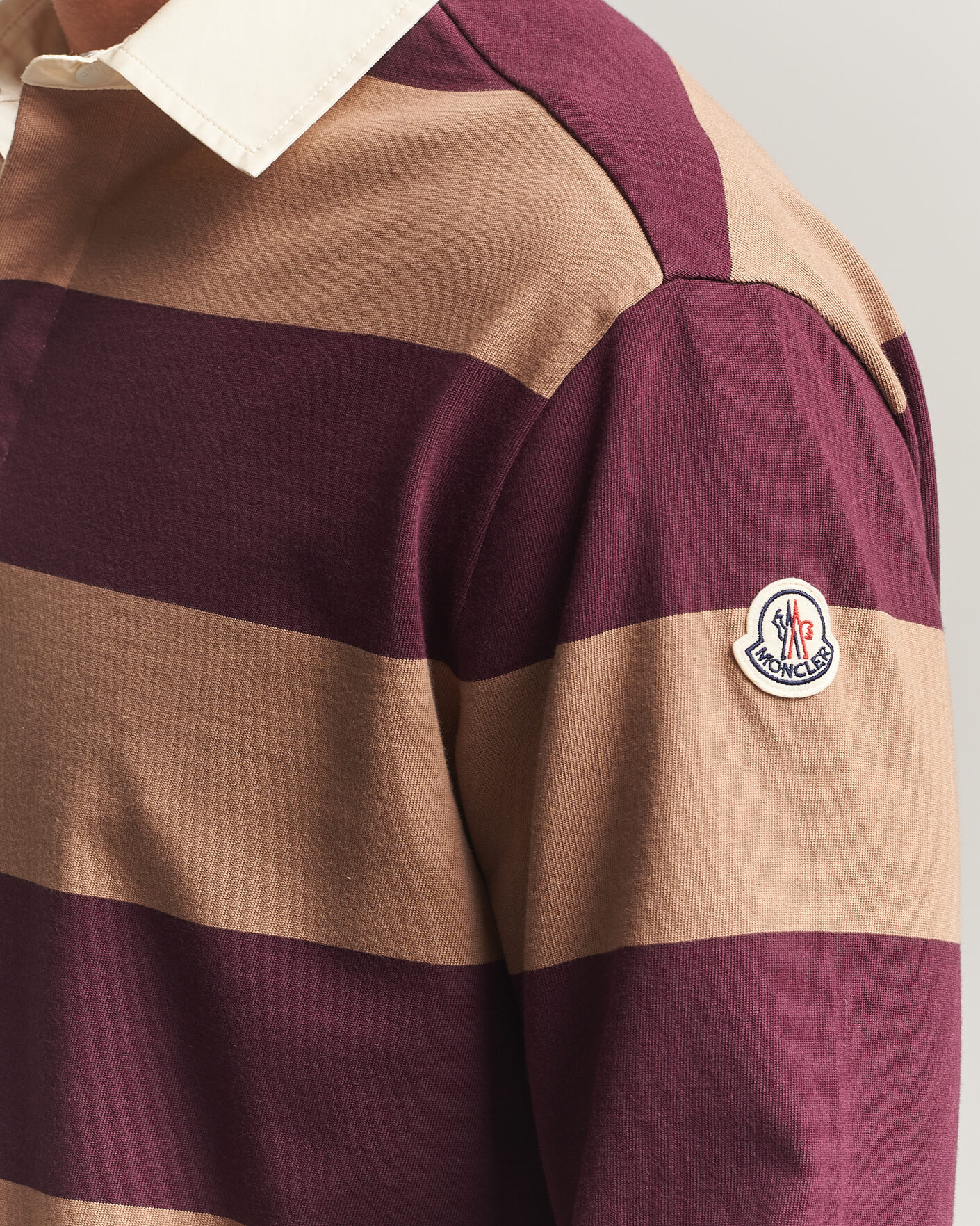 Homme | Pulls Et Tricots | Moncler | Striped Rugby Sweater Brown/Burgundy