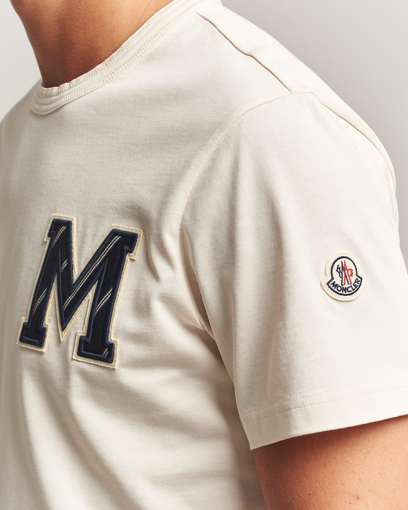 Homme | T-shirts | Moncler | Varsity Logo T-Shirt Off White