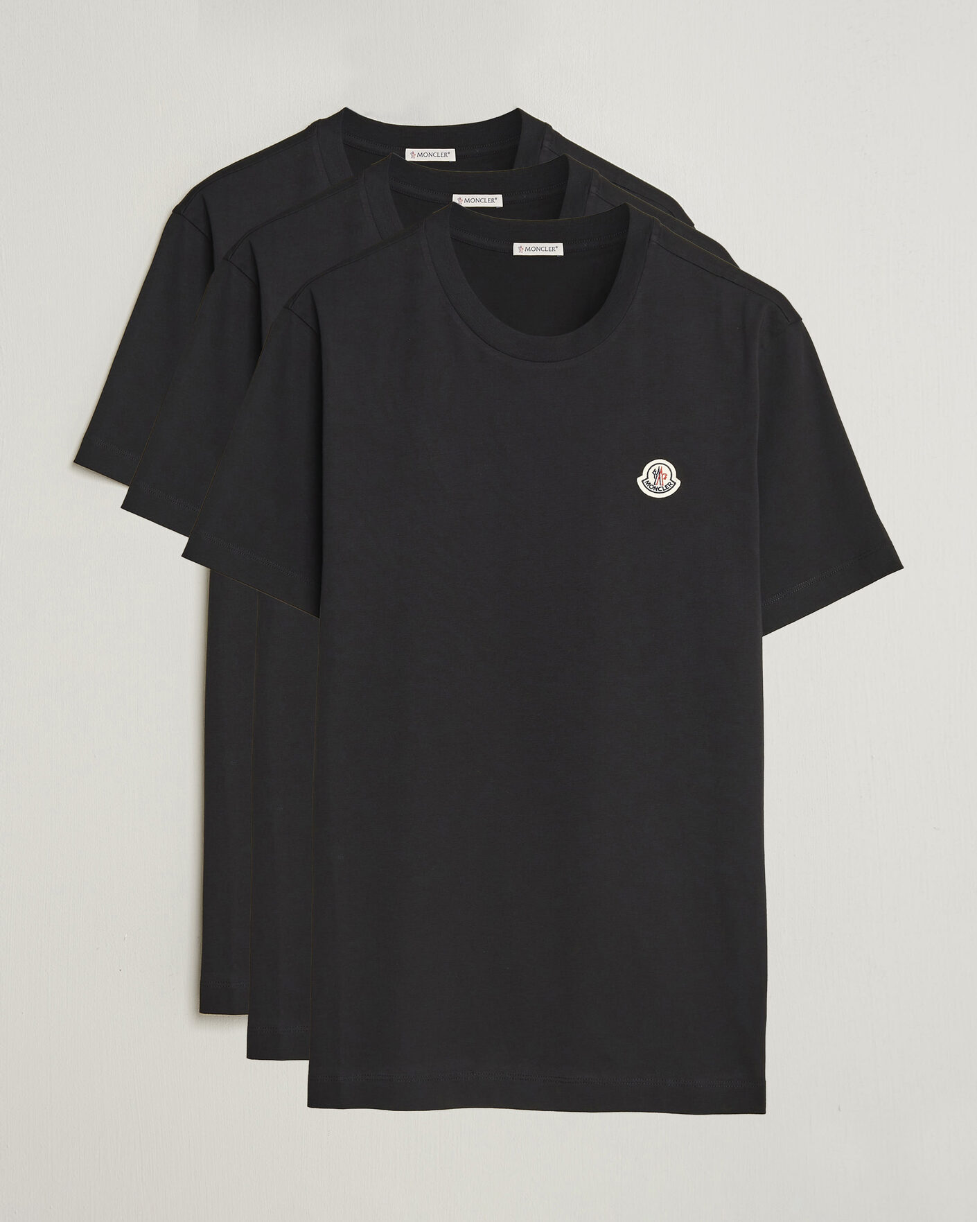 Heren | T-shirts | Moncler | 3-Pack Logo T-Shirts Black
