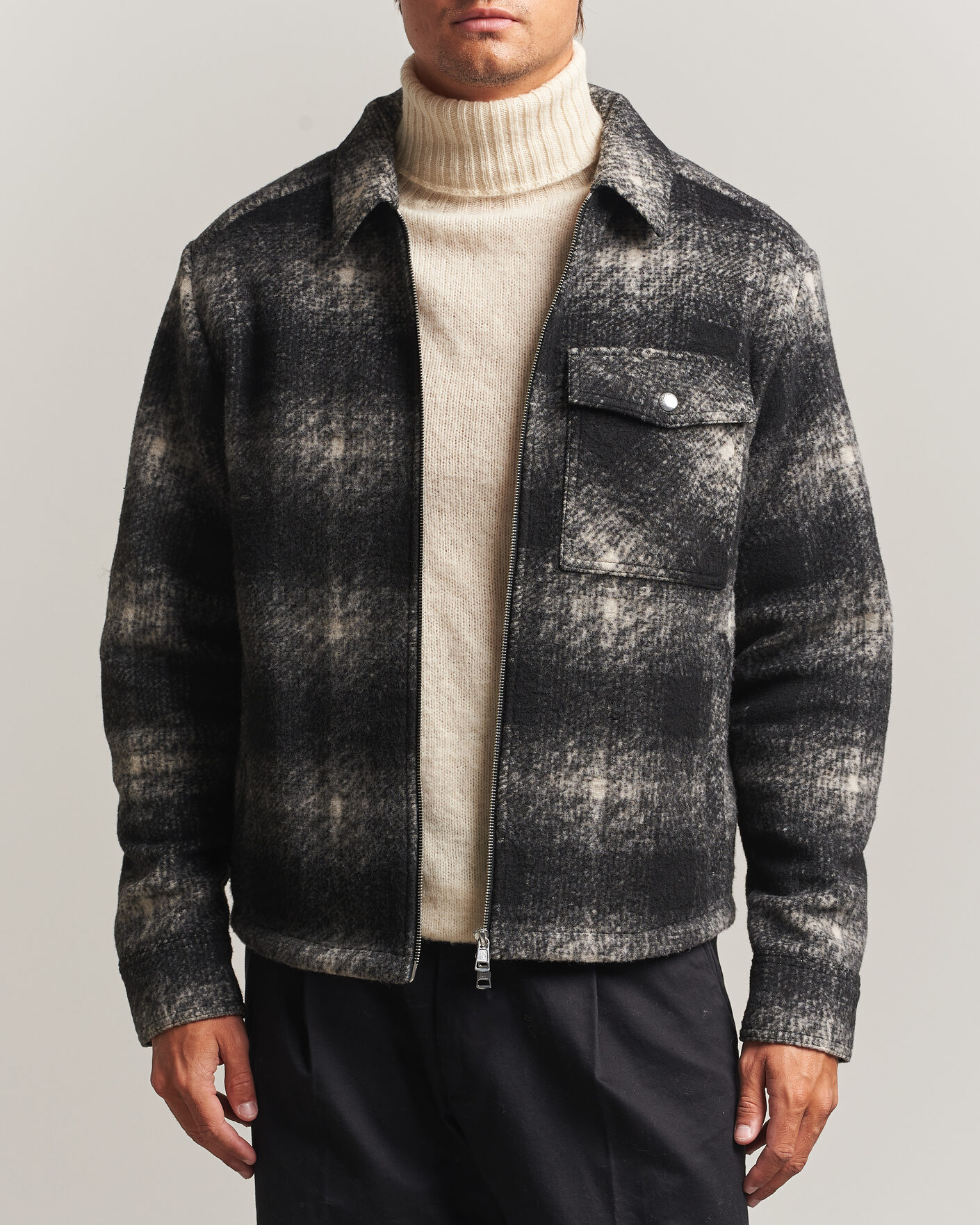 Heren | Overhemden | Moncler | Flannel Overshirt Grey Check