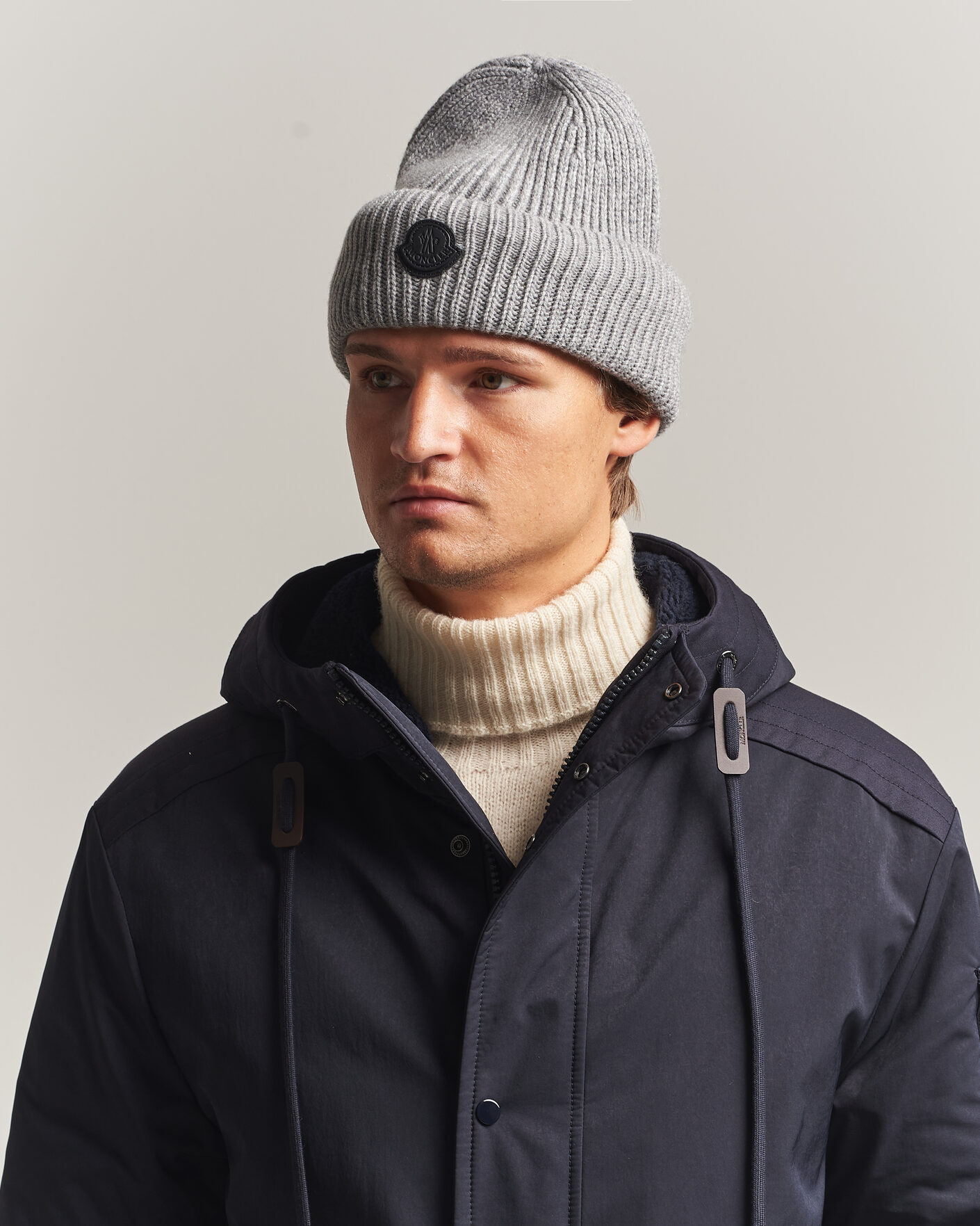 Homme | Bonnets | Moncler | Rib Cashmere Beanie Grey