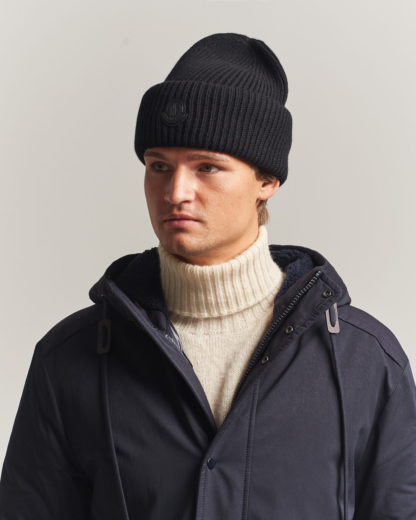 Homme | Bonnets | Moncler | Rib Cashmere Beanie Black