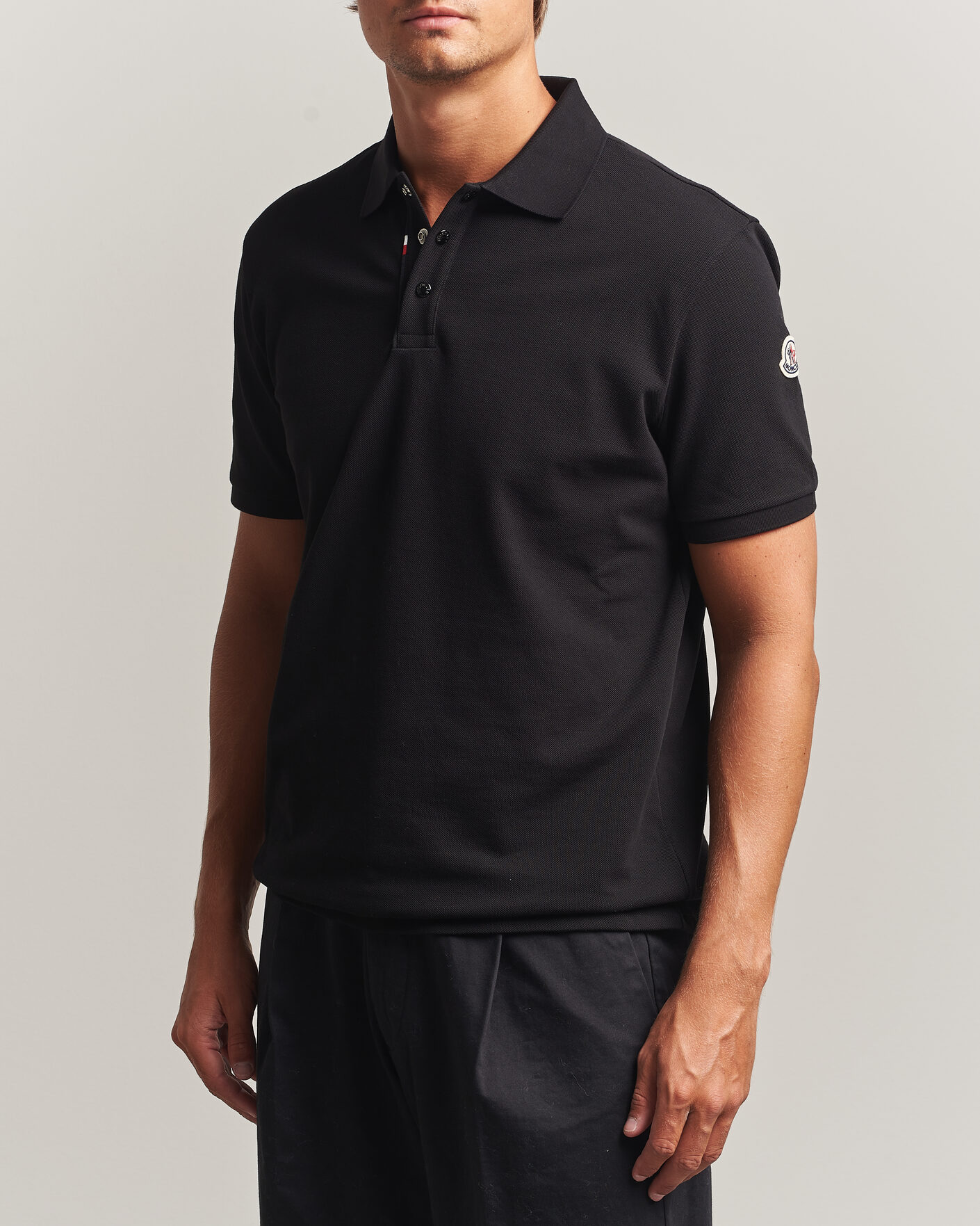Homme | Polos | Moncler | Short Sleeve Polo Black