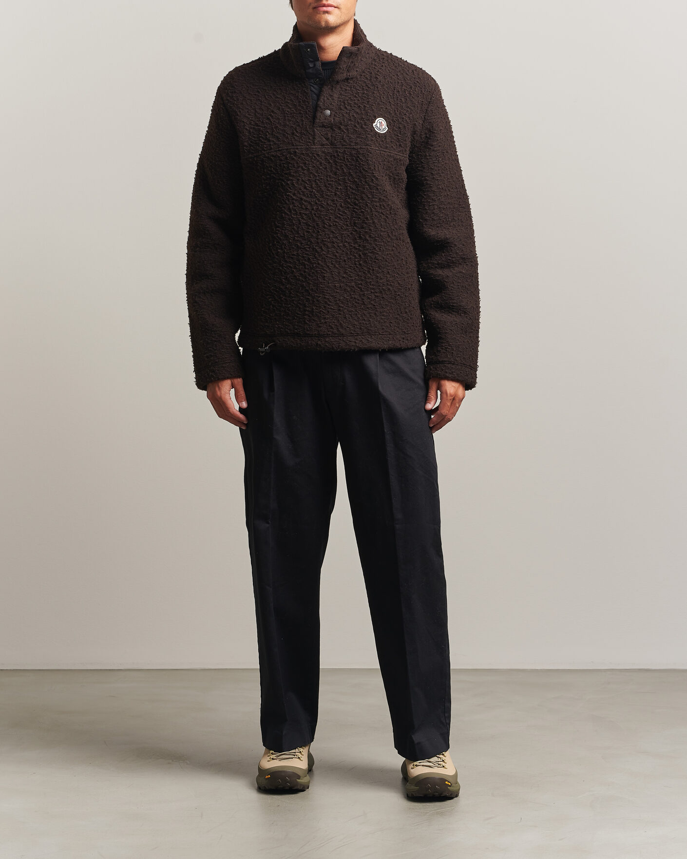 Homme | Pulls Et Tricots | Moncler | Half Zip Fleece Sweater Dark Brown