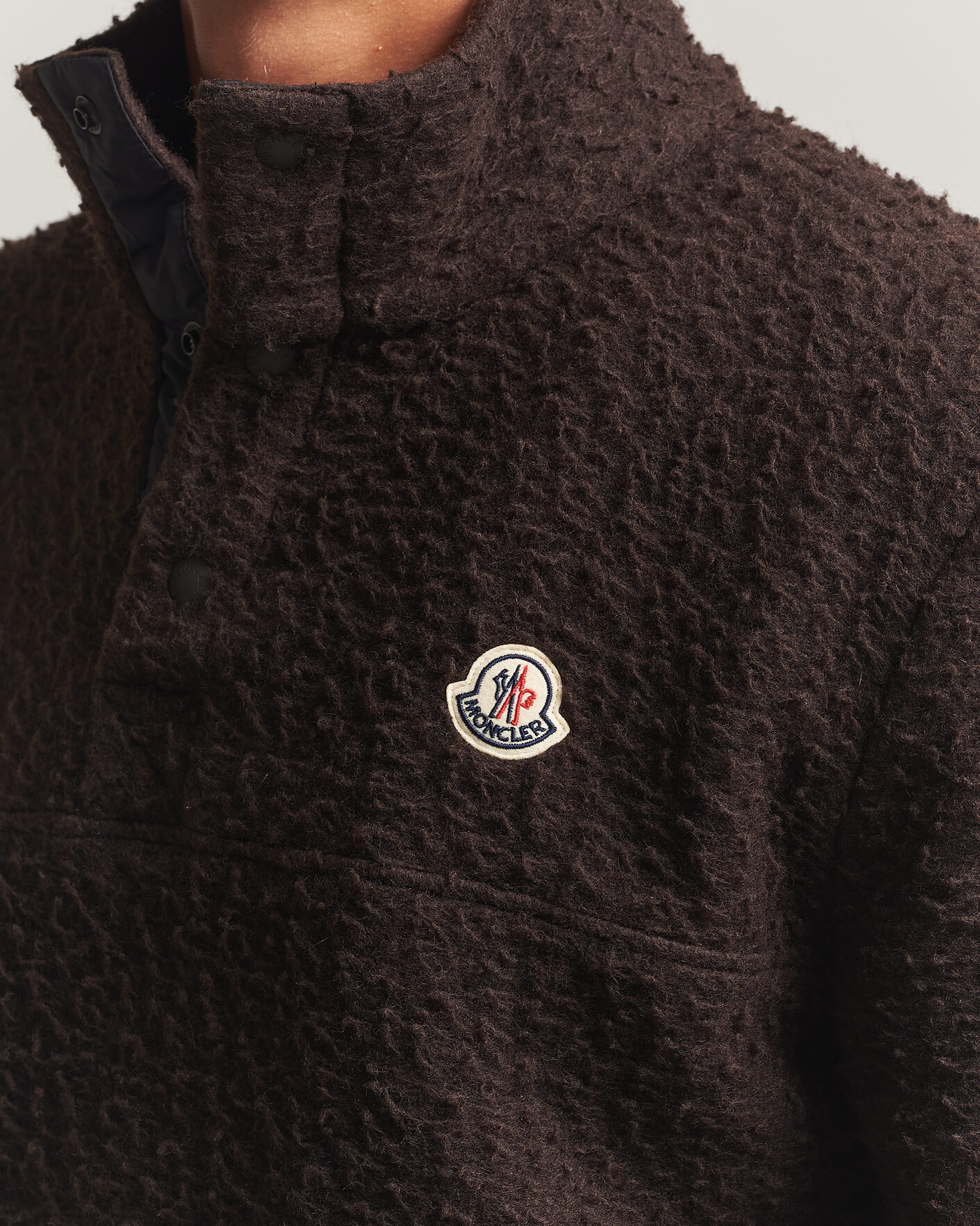 Homme | Pulls Et Tricots | Moncler | Half Zip Fleece Sweater Dark Brown