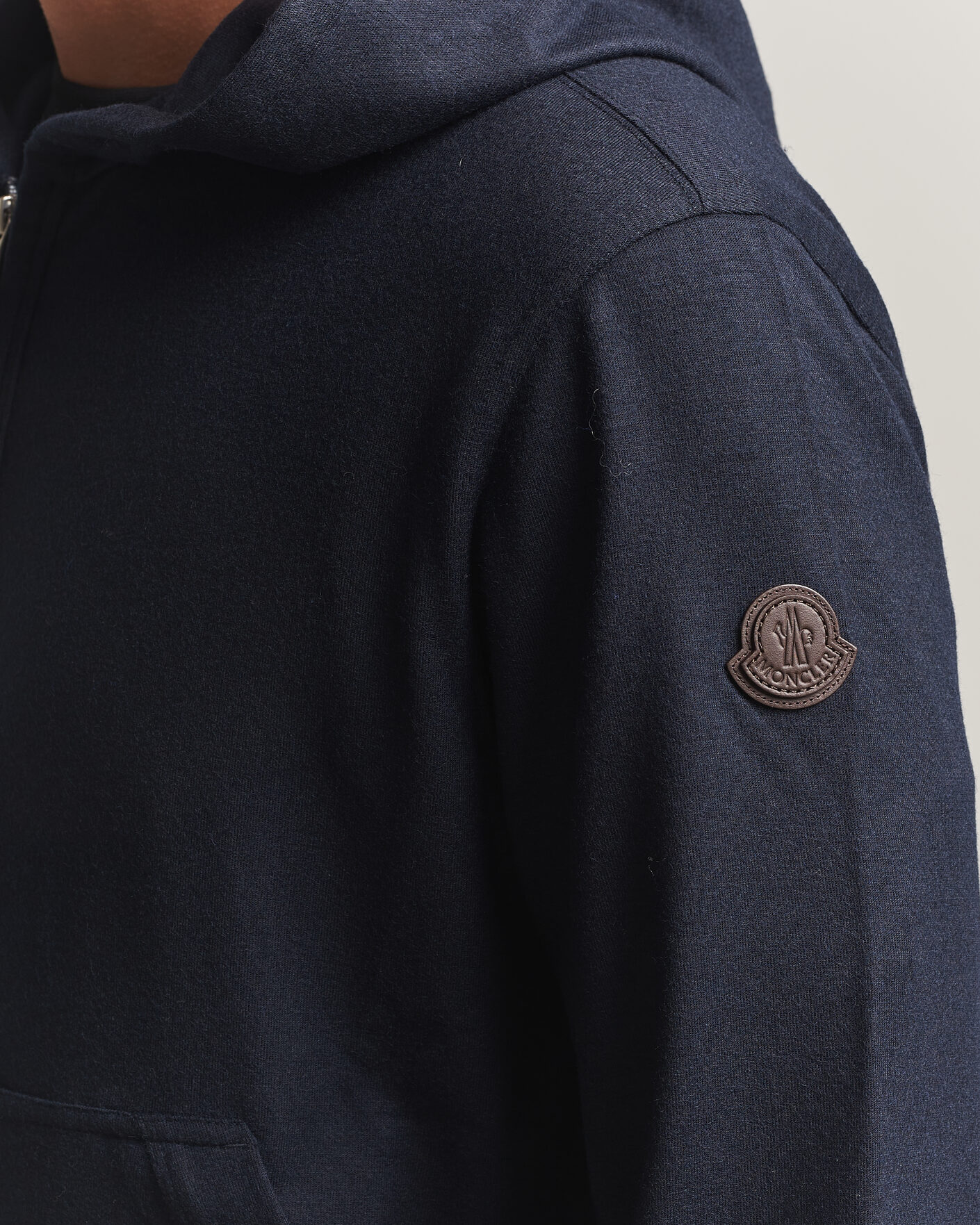 Heren | Truien | Moncler | Full Zip Flannel Hoodie Navy