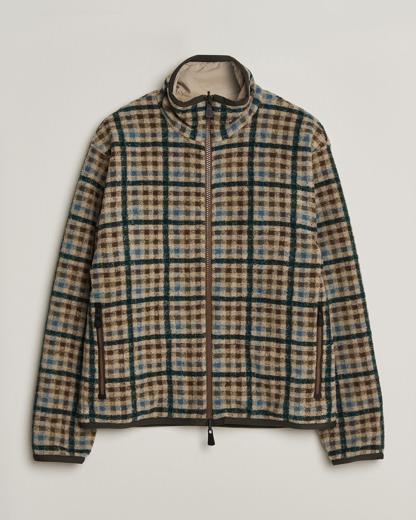 Homme | Pulls Et Tricots | Moncler Grenoble | Sherpa Zip Cardigan Beige/Green