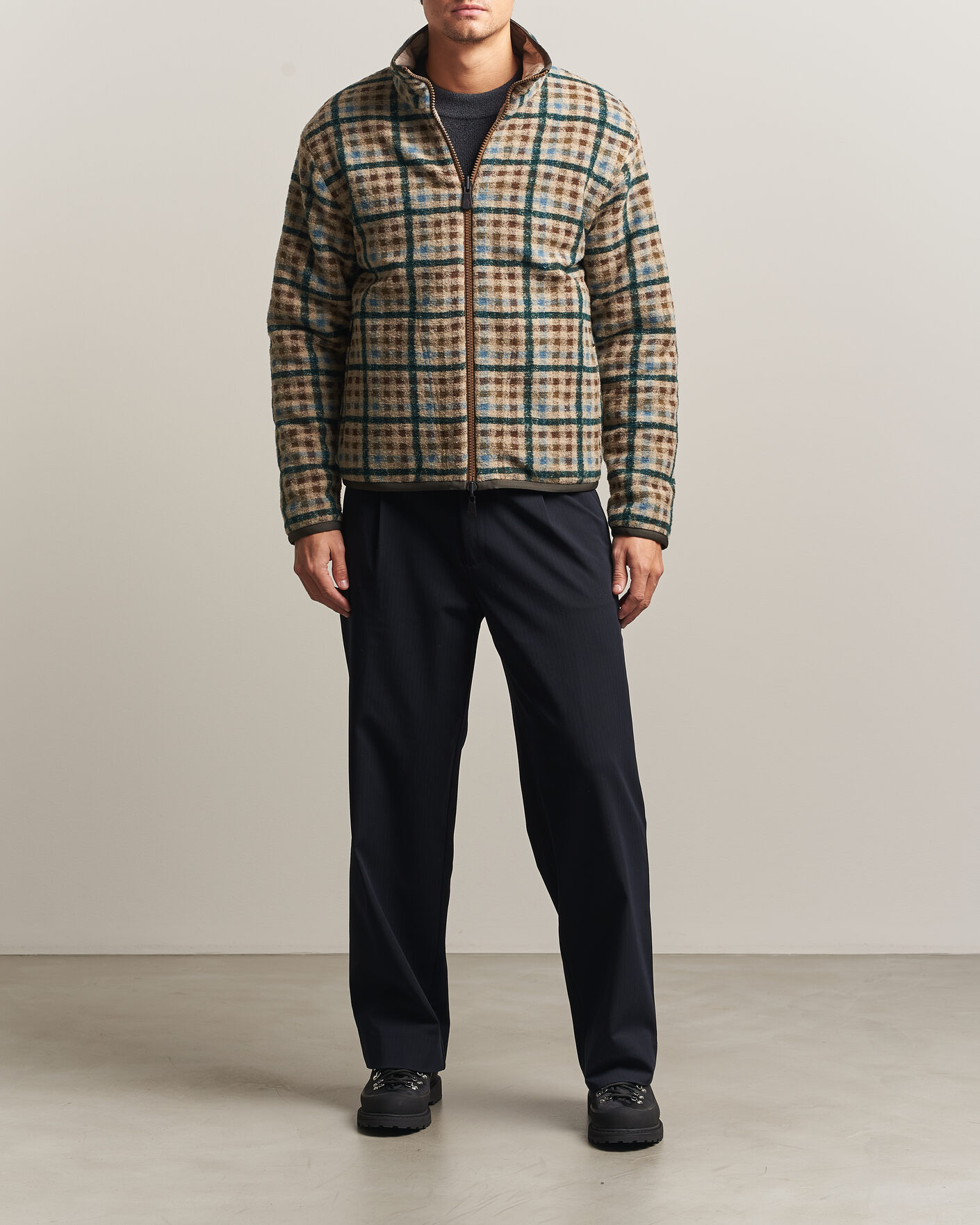Homme | Pulls Et Tricots | Moncler Grenoble | Sherpa Zip Cardigan Beige/Green