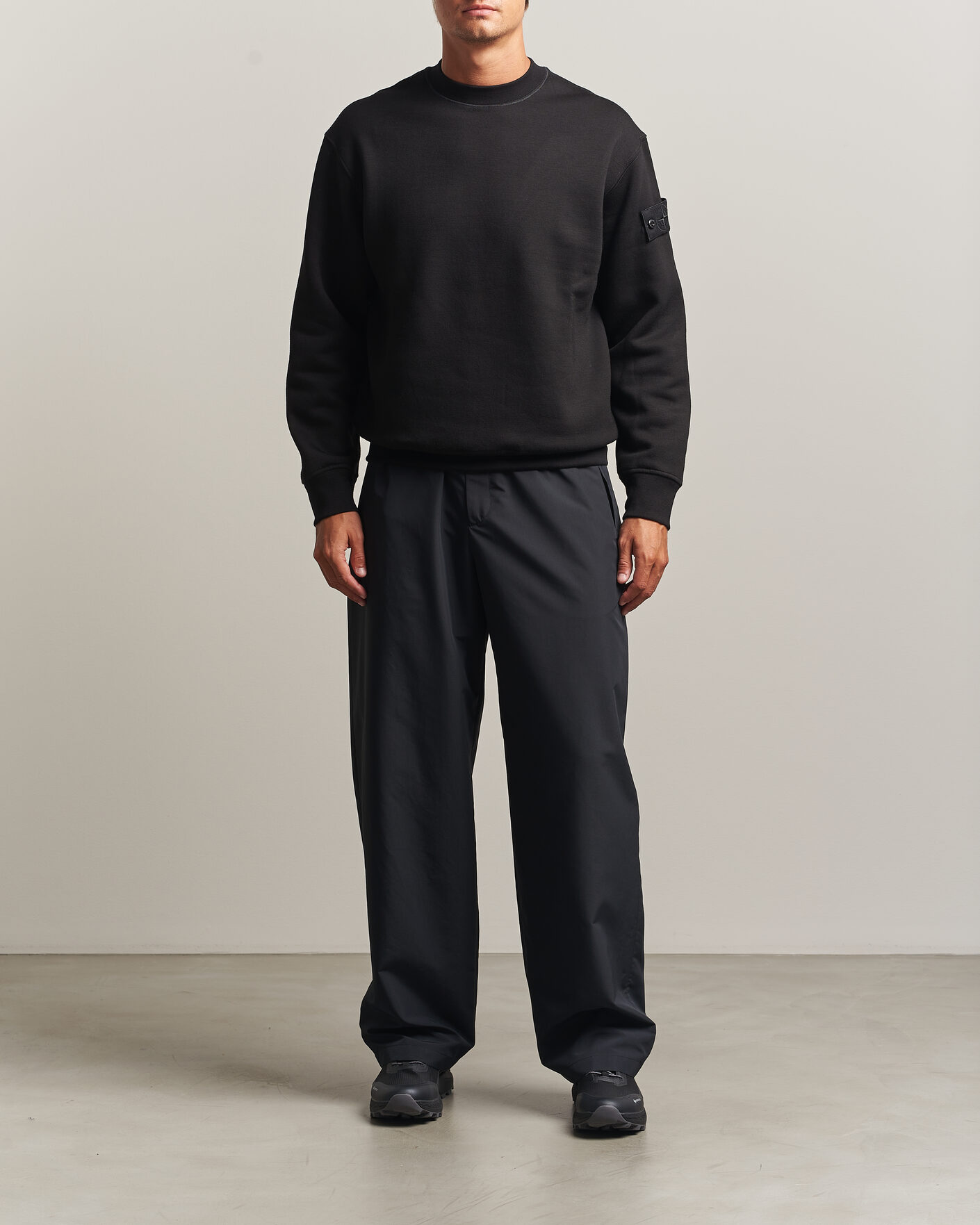 Homme | Pulls Et Tricots | Stone Island | Ghost Cotton/Wool Fleece Sweatshirt Black