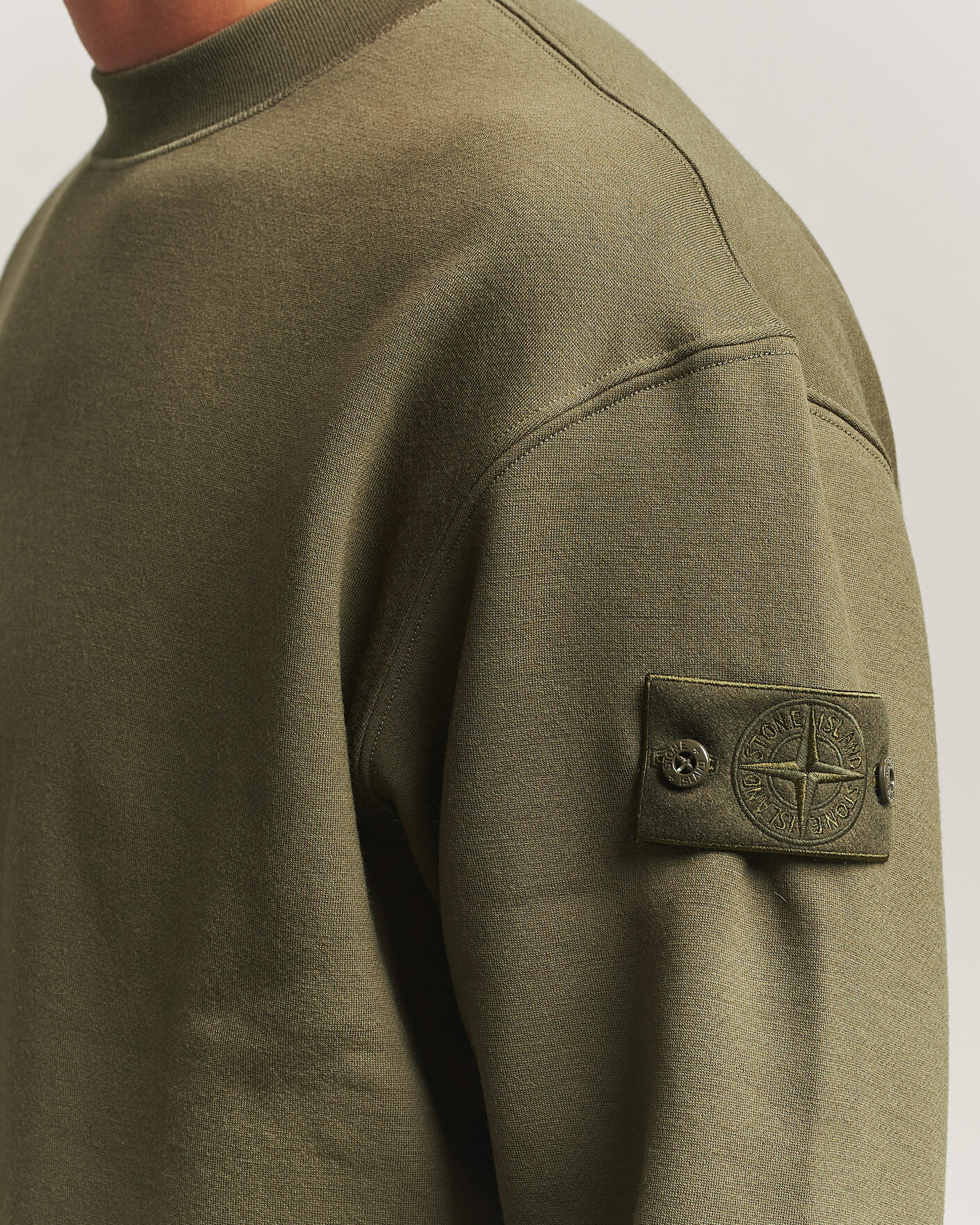 Heren | Truien | Stone Island | Ghost Cotton/Wool Fleece Sweatshirt Miltary Green