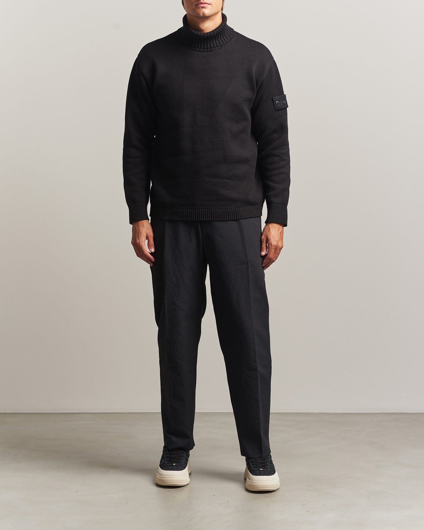 Heren | Truien | Stone Island | Ghost Plush Stitch Winter Cotton Rollneck Black