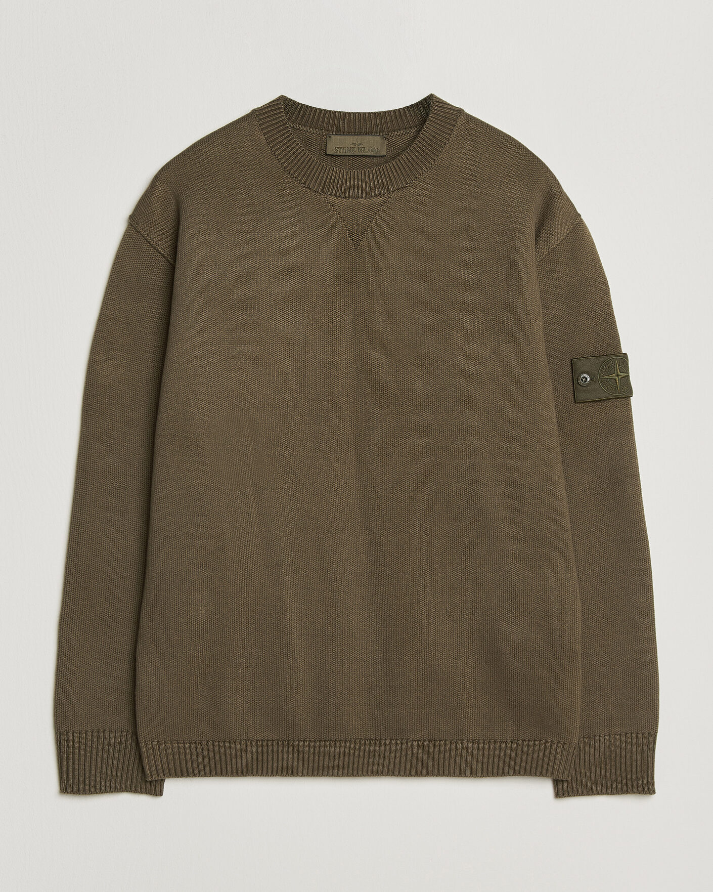 Homme | Pulls Et Tricots | Stone Island | Ghost Plush Stitch Winter Cotton Sweat Miltary Green
