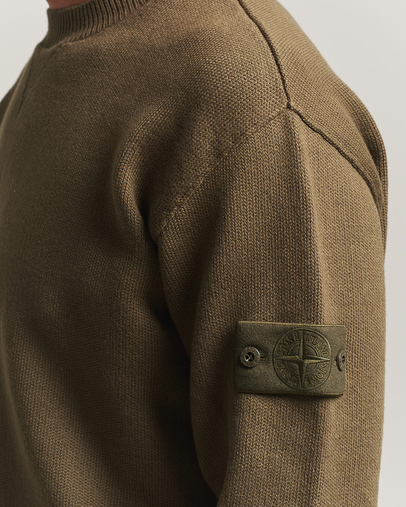 Homme | Pulls Et Tricots | Stone Island | Ghost Plush Stitch Winter Cotton Sweat Miltary Green