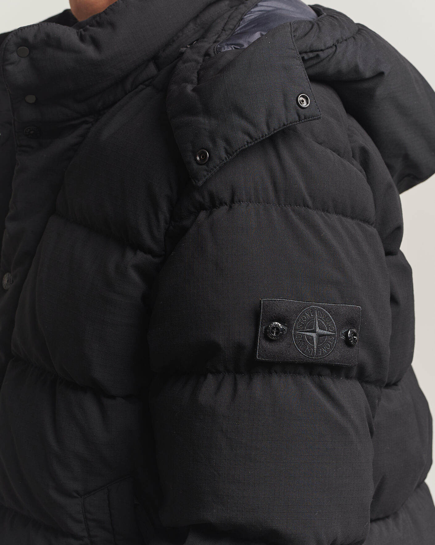 Homme | Manteaux Et Vestes | Stone Island | Ghost Wool Ripstop Down Jacket Black