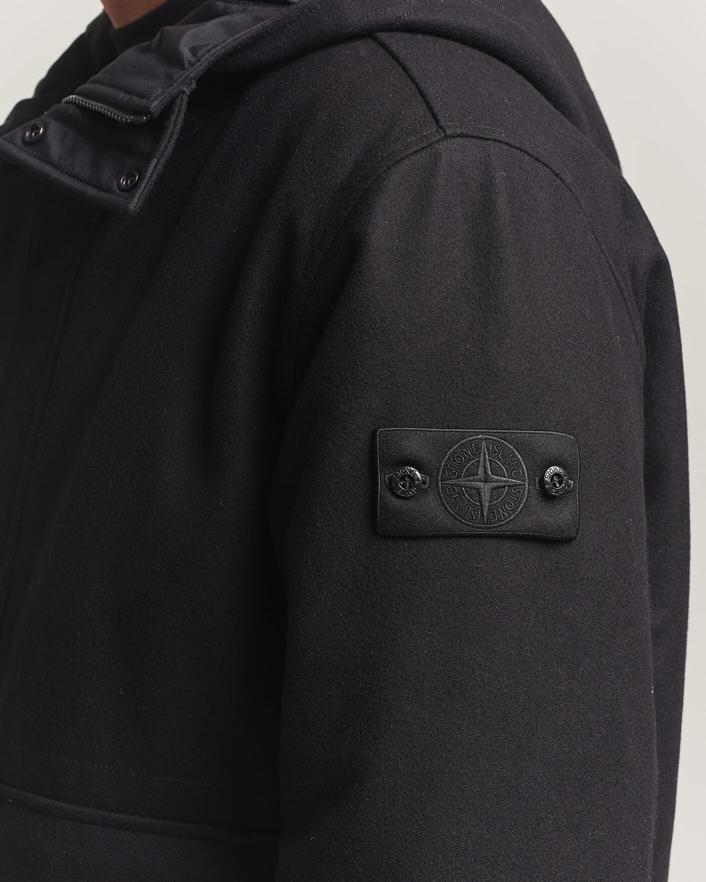 Homme | Manteaux Et Vestes | Stone Island | Ghost Wool/Nylon Flannel Short Parka Black