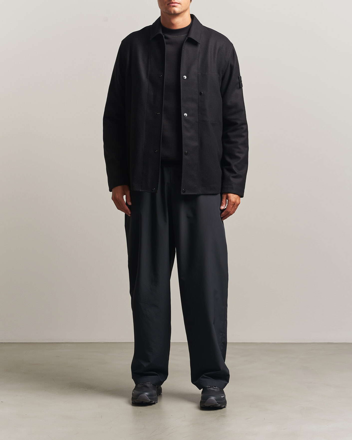 Homme | Chemises | Stone Island | Ghost Wool/Nylon Flannel Overshirt Black