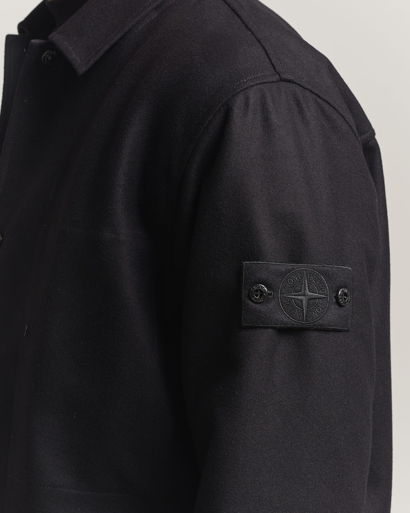 Homme | Chemises | Stone Island | Ghost Wool/Nylon Flannel Overshirt Black