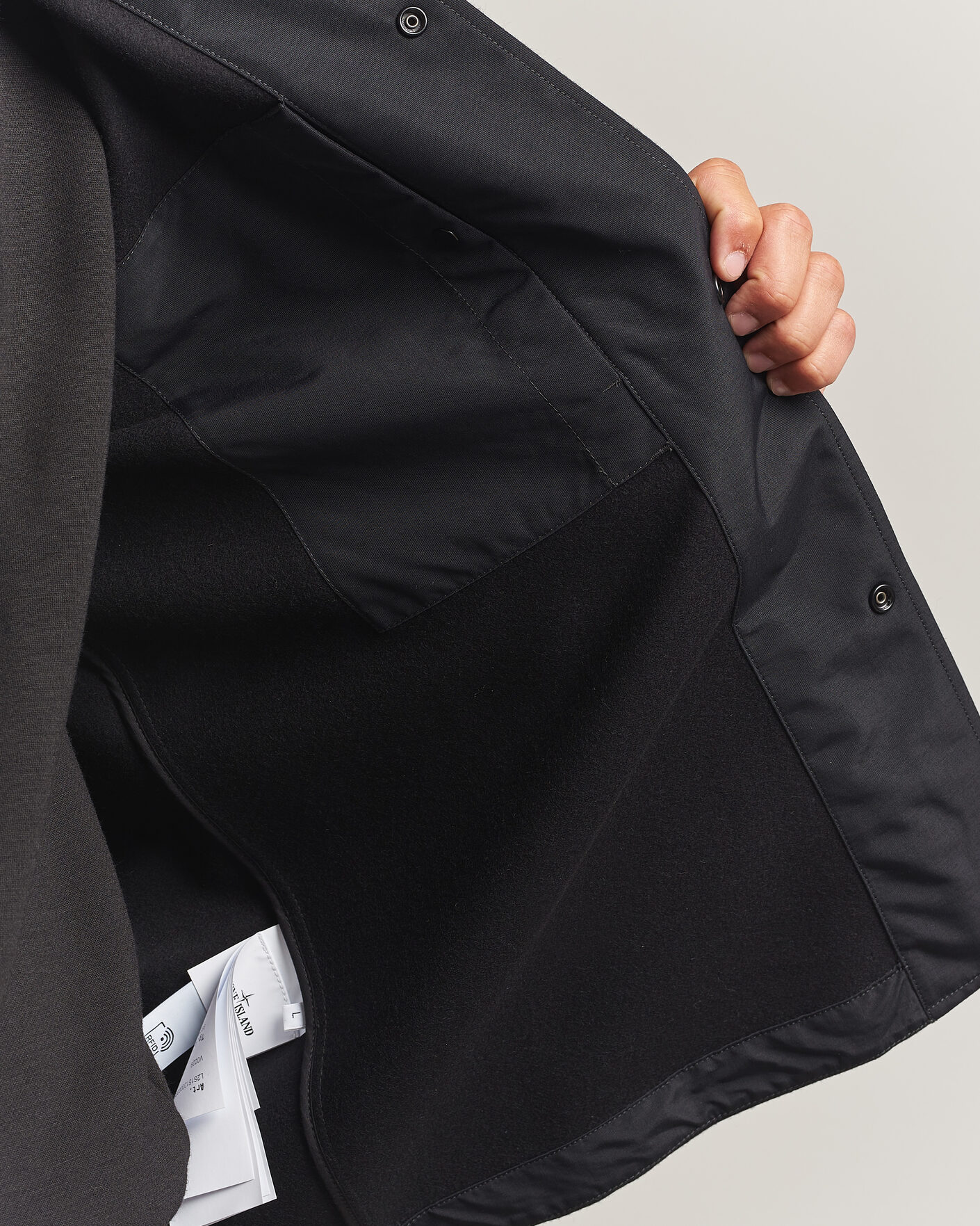 Homme | Chemises | Stone Island | Ghost Wool/Nylon Flannel Overshirt Black
