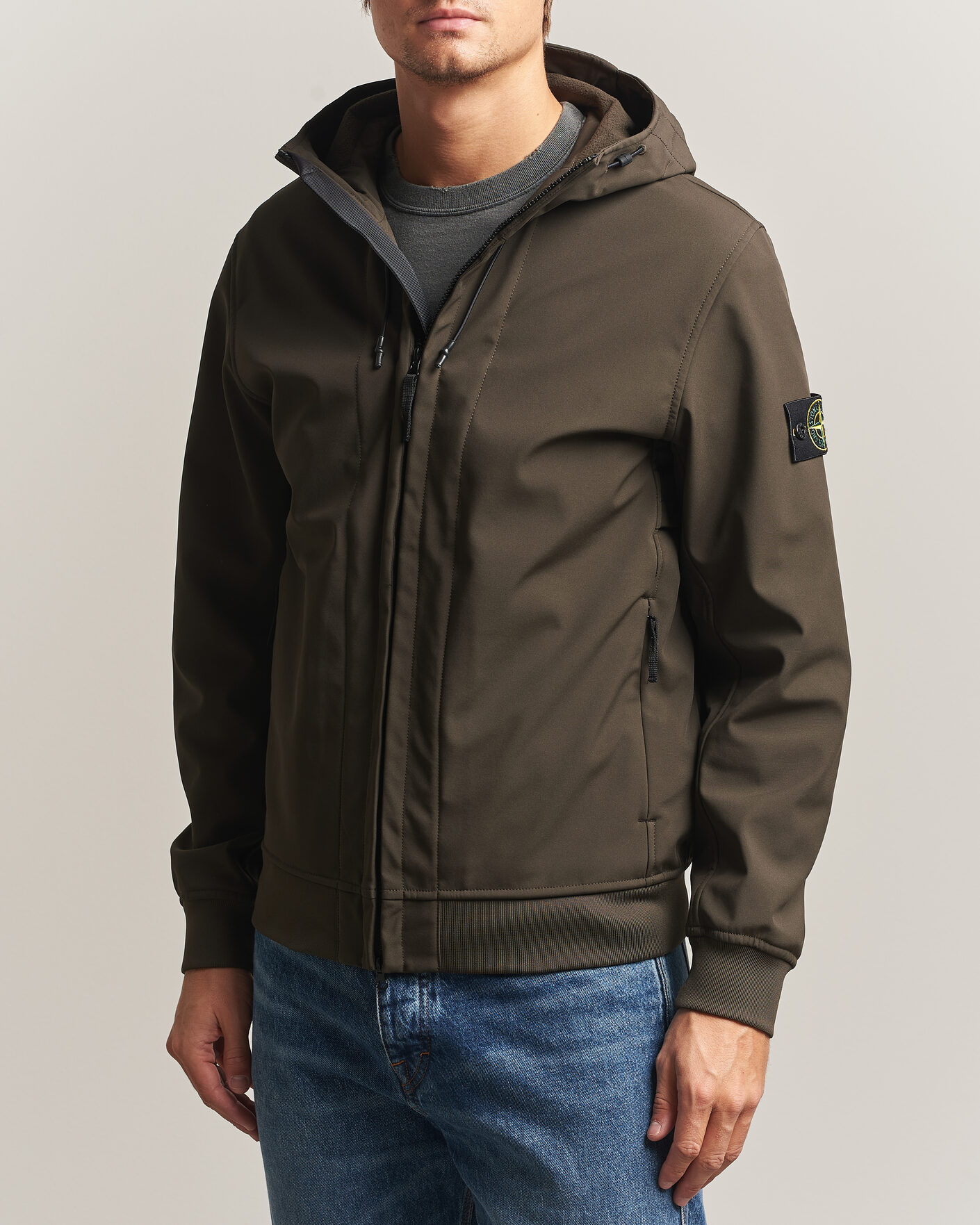 Homme | Manteaux Et Vestes | Stone Island | Short Hooded Soft Shell Jacket Coal Grey