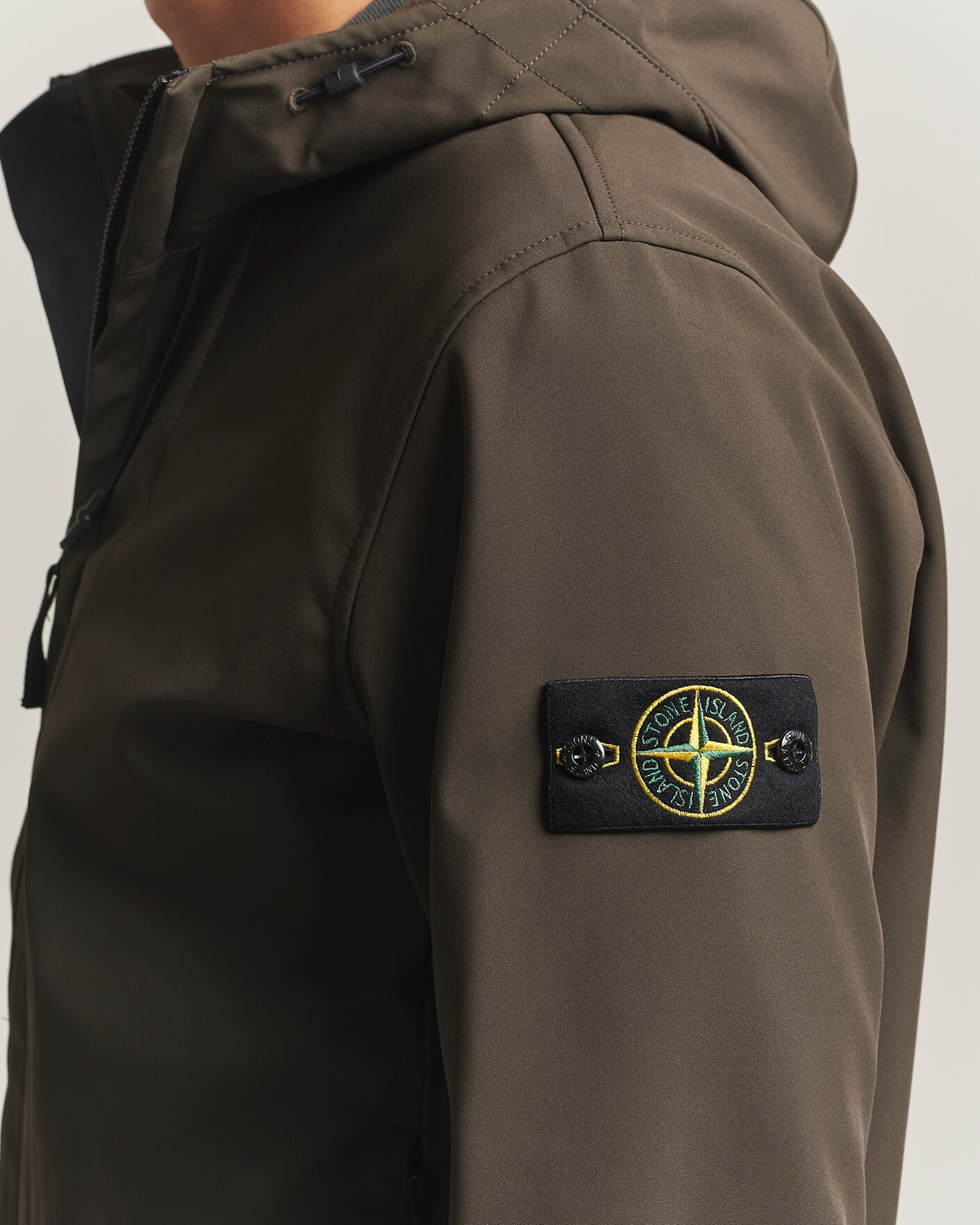Homme | Manteaux Et Vestes | Stone Island | Short Hooded Soft Shell Jacket Coal Grey