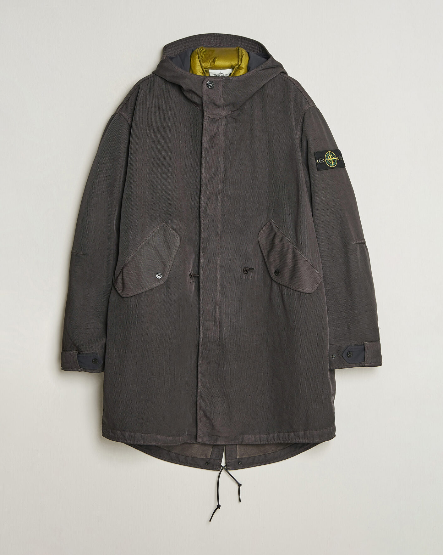 Homme | Manteaux Et Vestes | Stone Island | Dense Oxford Nylon TC Fishtail Parka Lead Grey