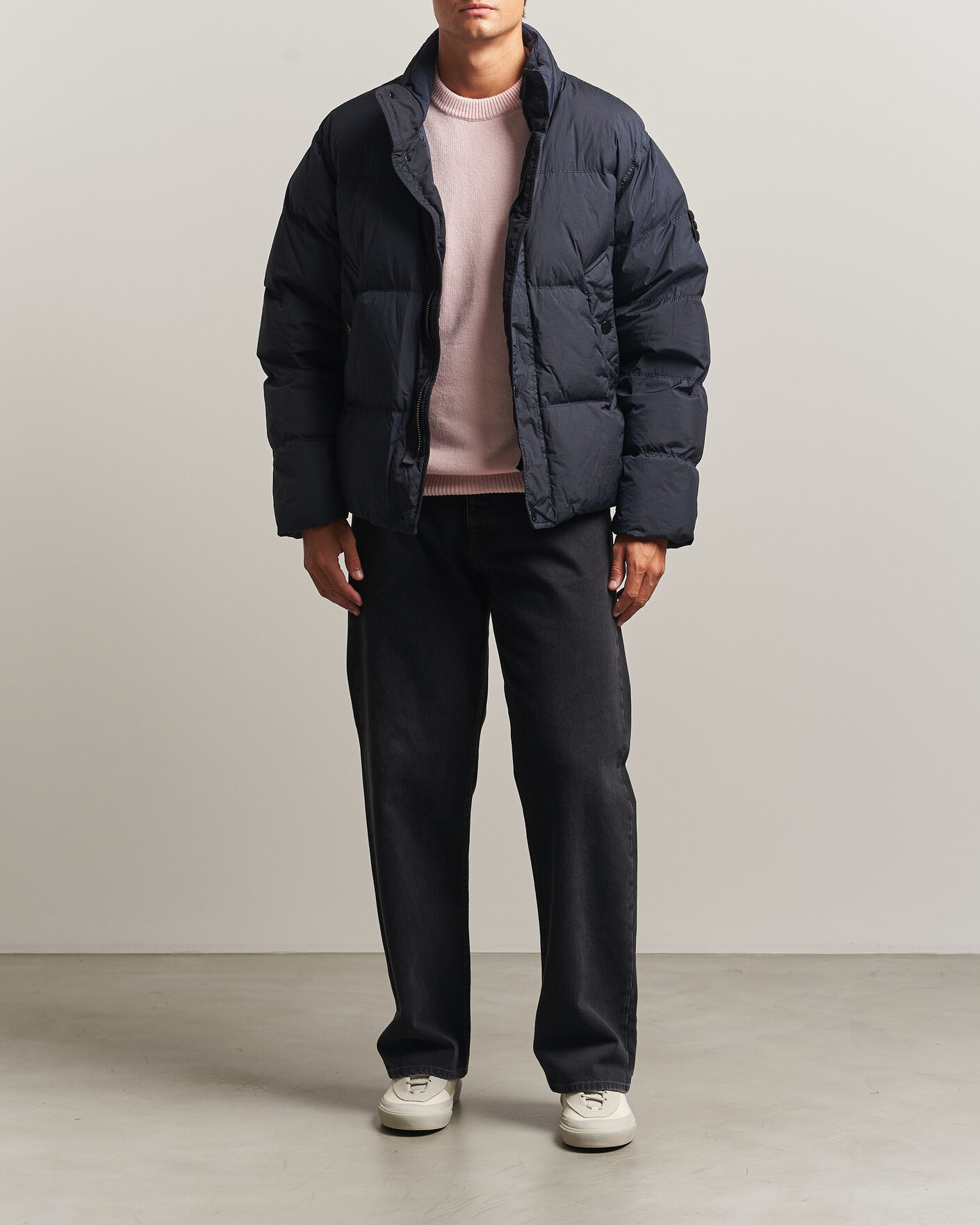 Homme | Manteaux Et Vestes | Stone Island | Crinkle Reps Padded Down Jacket Navy Blue