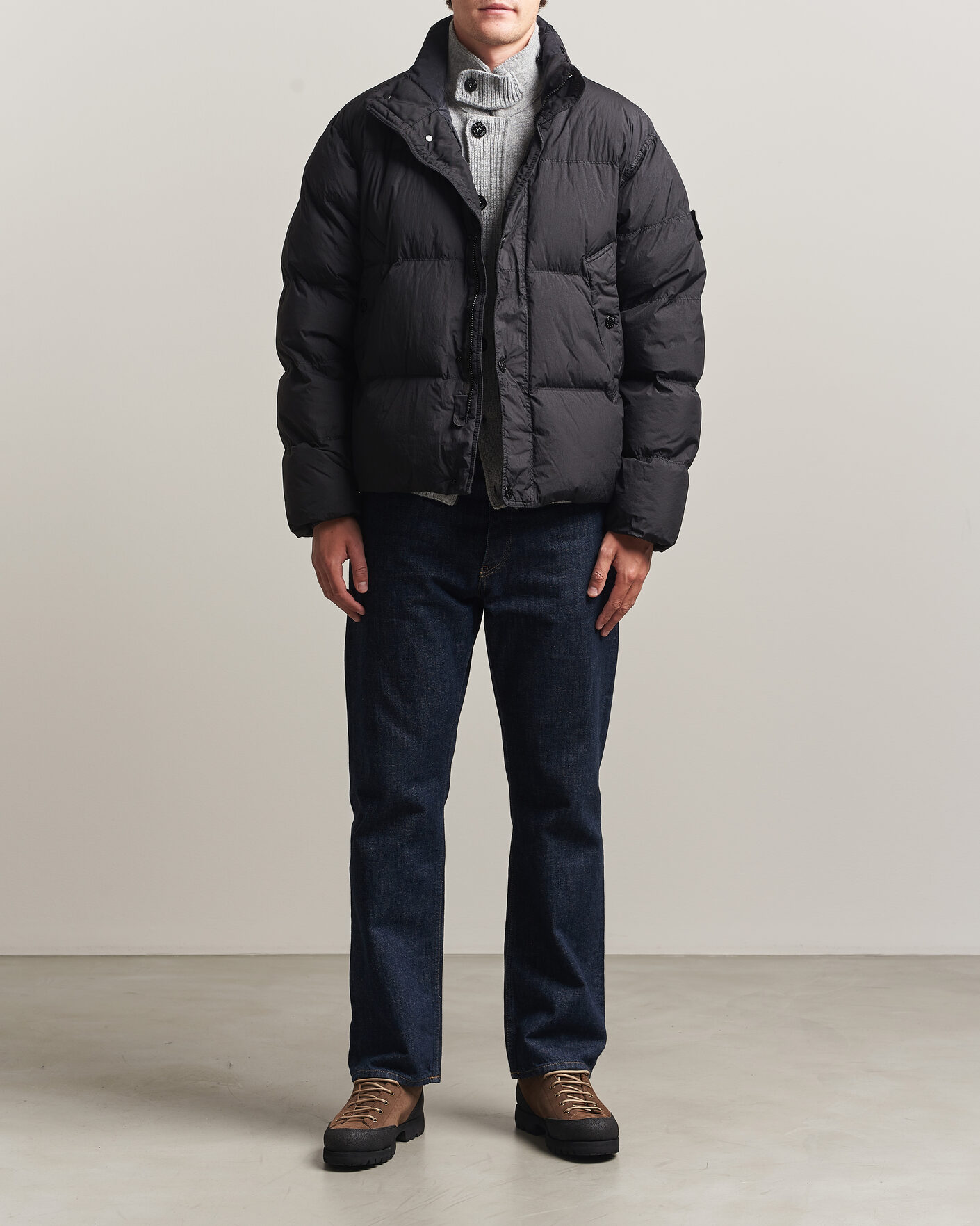 Homme | Manteaux Et Vestes | Stone Island | Crinkle Reps Padded Down Jacket Black