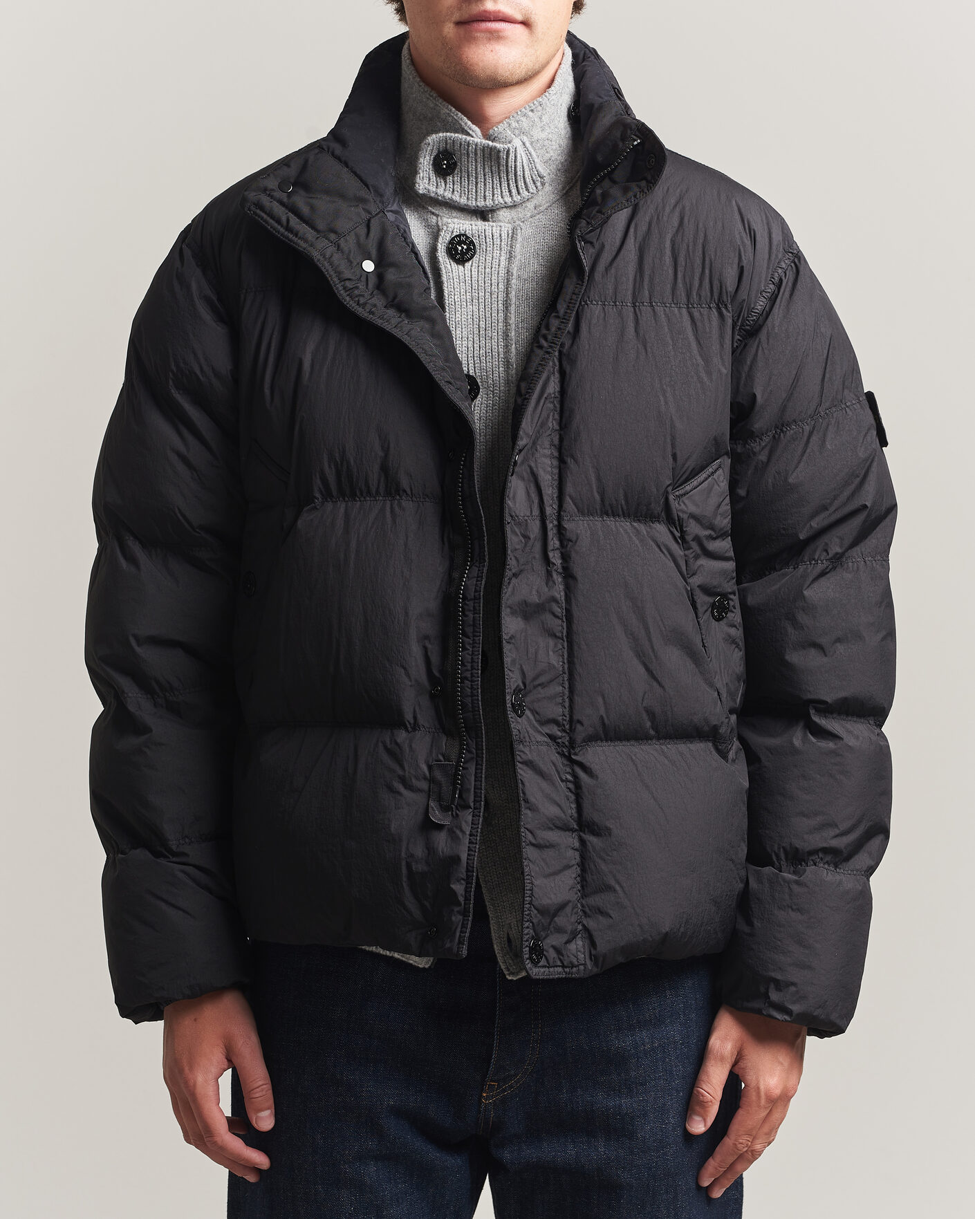 Homme | Manteaux Et Vestes | Stone Island | Crinkle Reps Padded Down Jacket Black