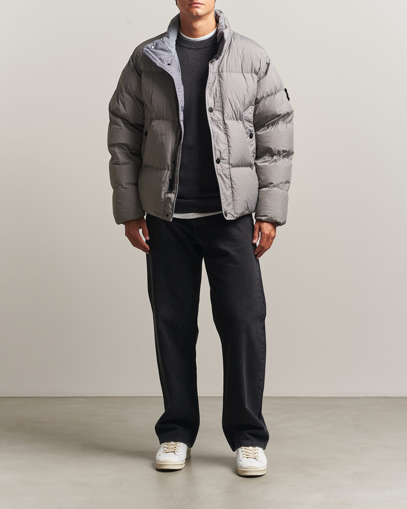 Homme | Manteaux Et Vestes | Stone Island | Crinkle Reps Padded Down Jacket Grey