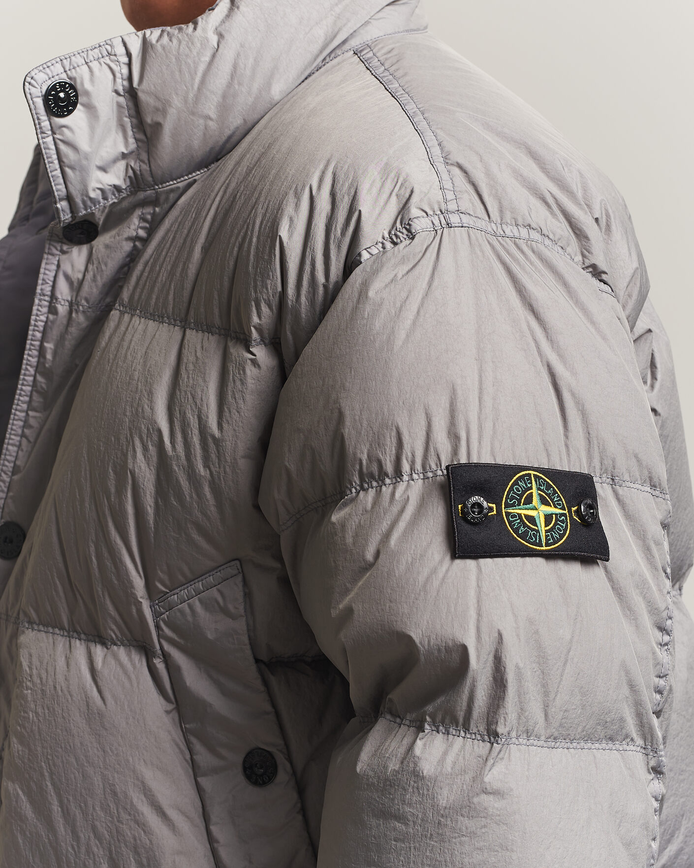 Homme | Manteaux Et Vestes | Stone Island | Crinkle Reps Padded Down Jacket Grey