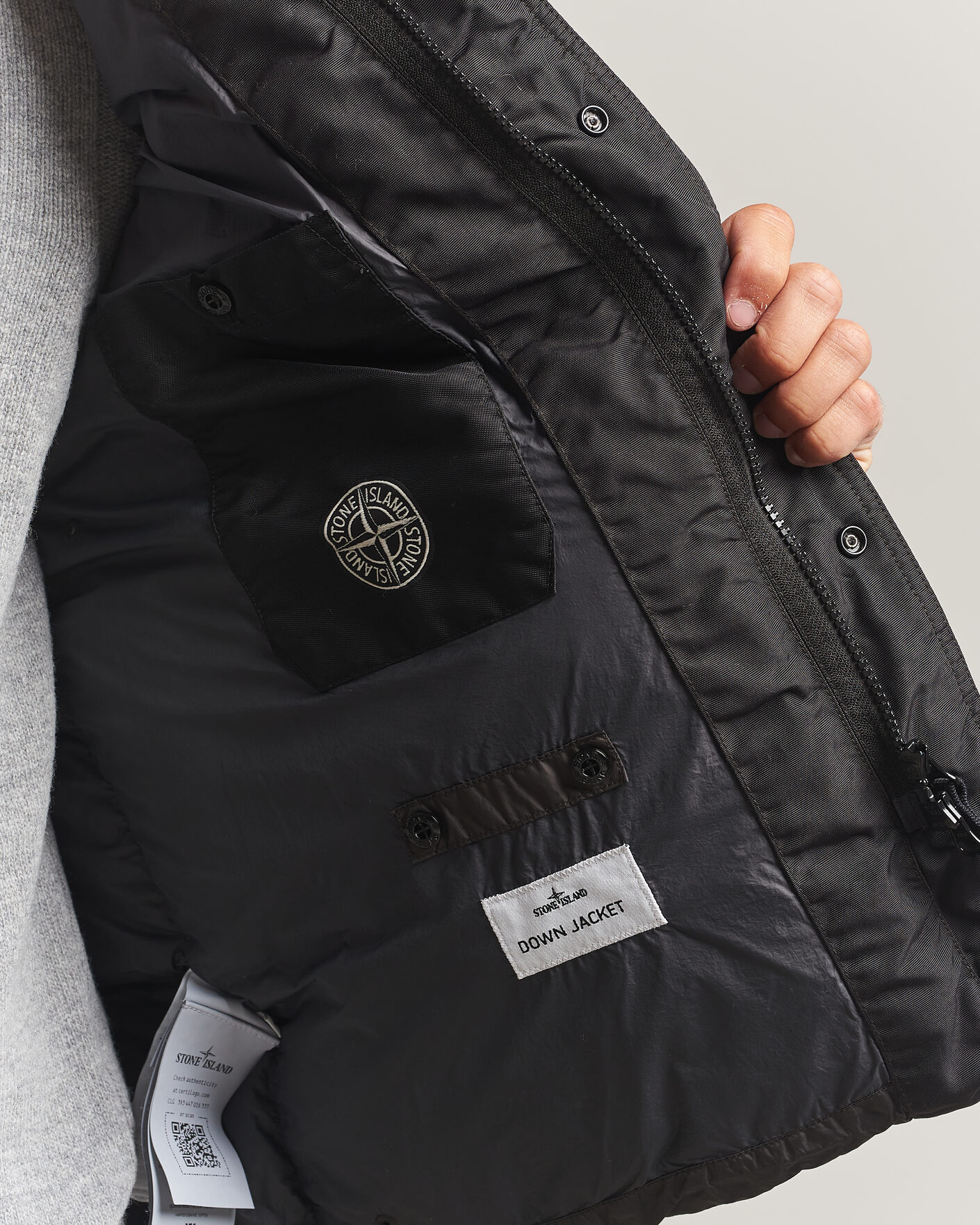 Heren | Jassen | Stone Island | Crinkle Reps Padded Down Jacket Lead Grey