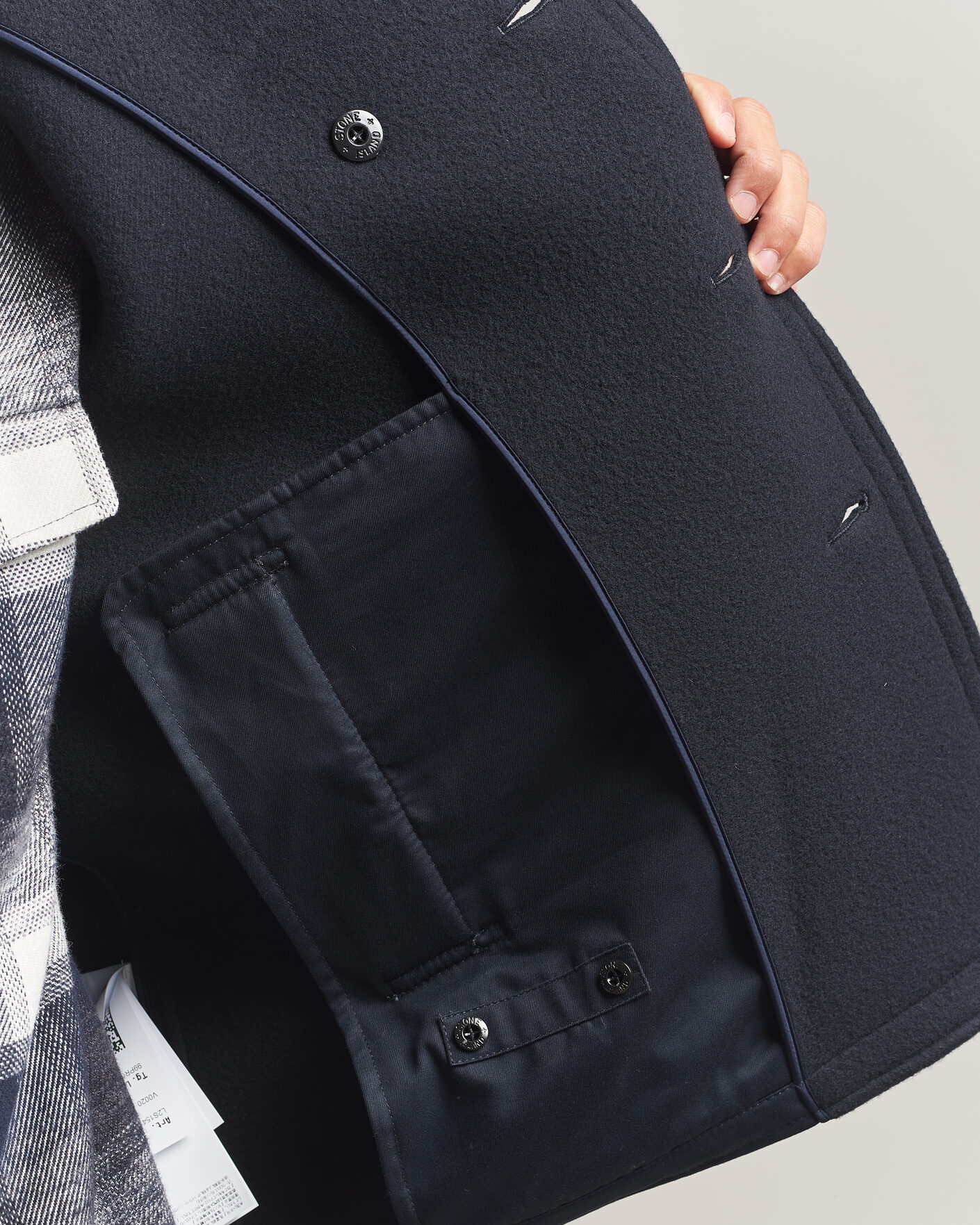 Homme | Manteaux Et Vestes | Stone Island | Heavy Melton Wool Peacoat Navy Blue