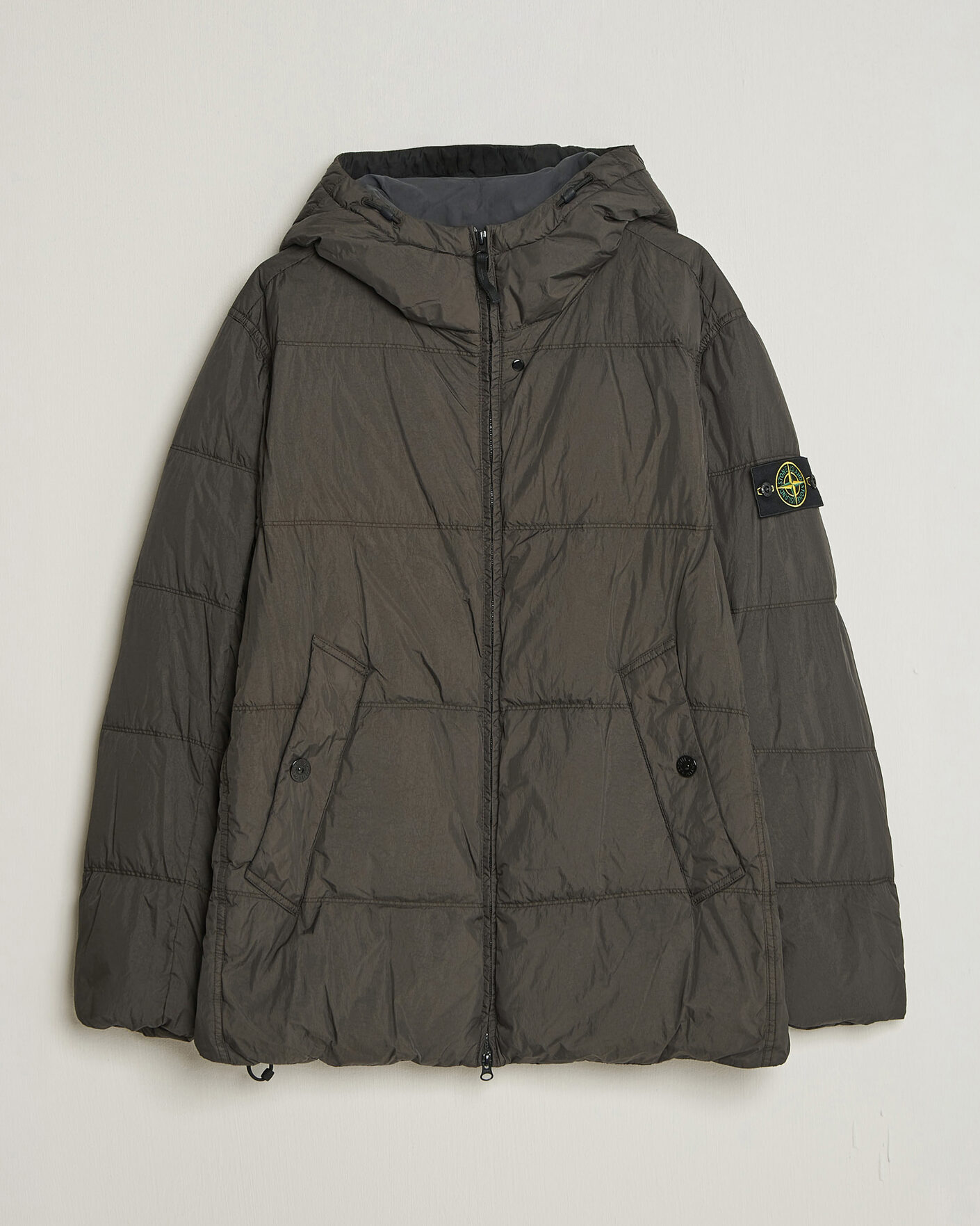 Homme | Manteaux Et Vestes | Stone Island | Crinkle Reps Padded Hood Down Jacket Grey