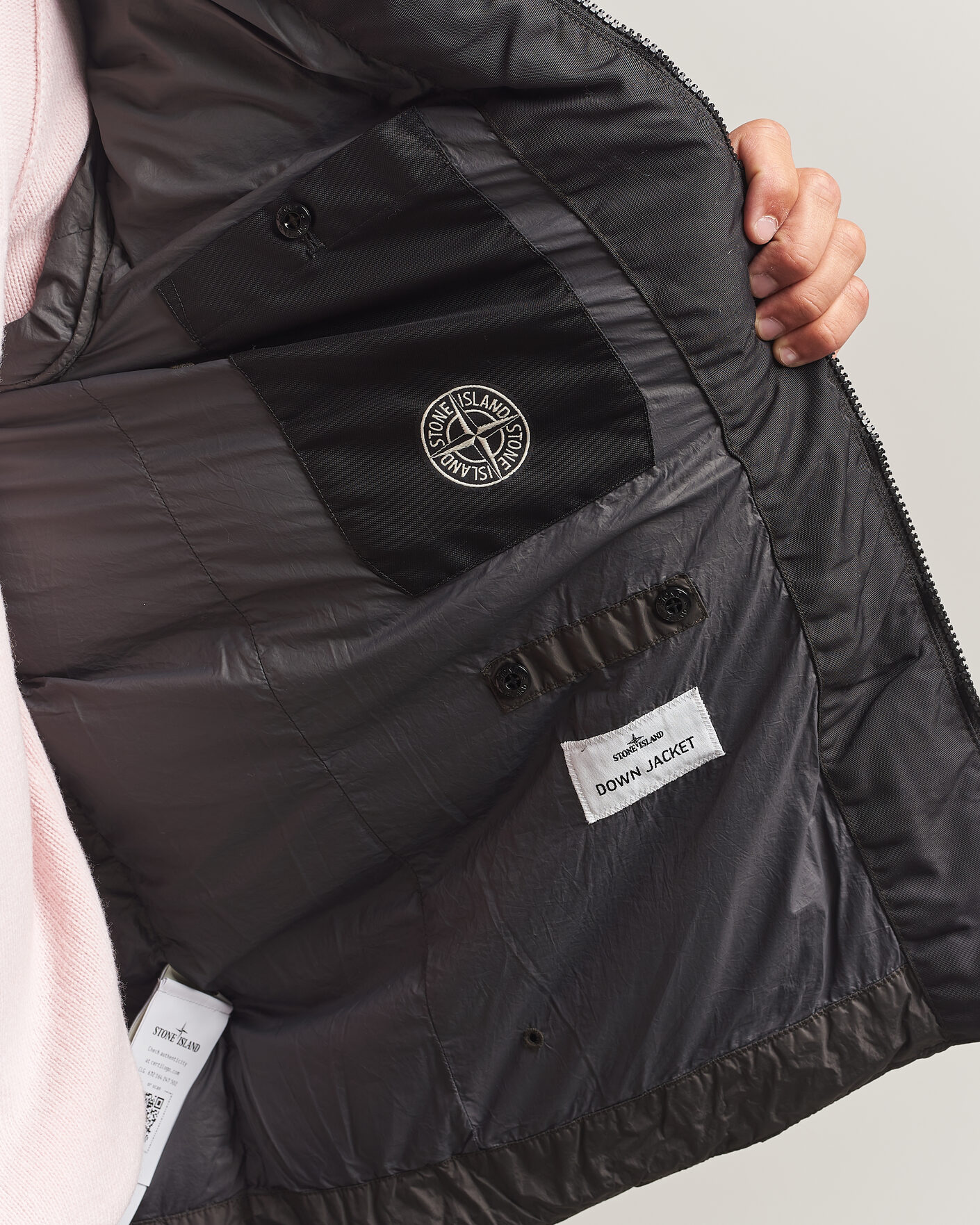 Homme | Manteaux Et Vestes | Stone Island | Crinkle Reps Padded Hood Down Jacket Grey