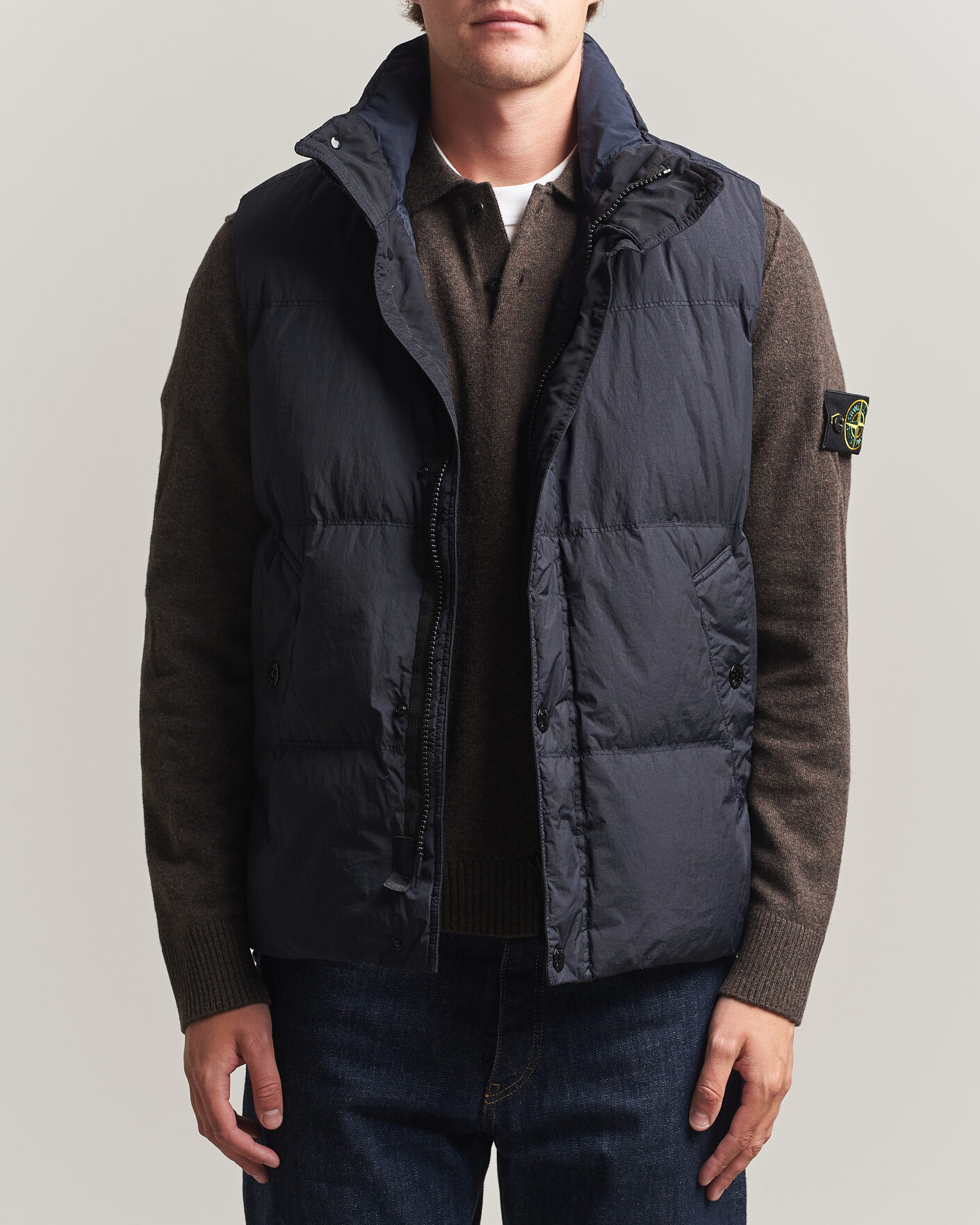 Homme | Gilets | Stone Island | Crinkle Reps Down Vest Navy Blue