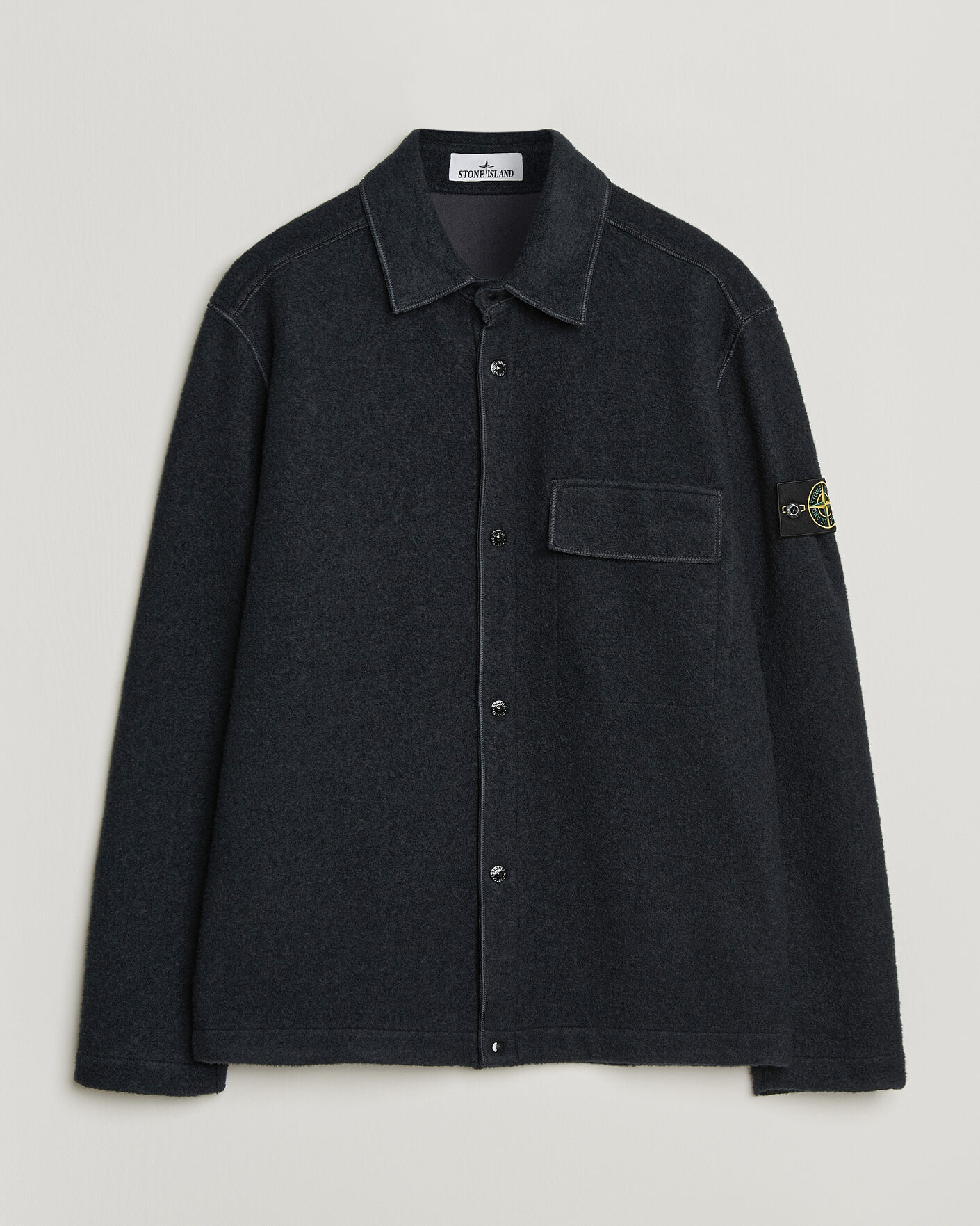 Heren | Overhemden | Stone Island | Micro Bouclé Overshirt Navy Blue