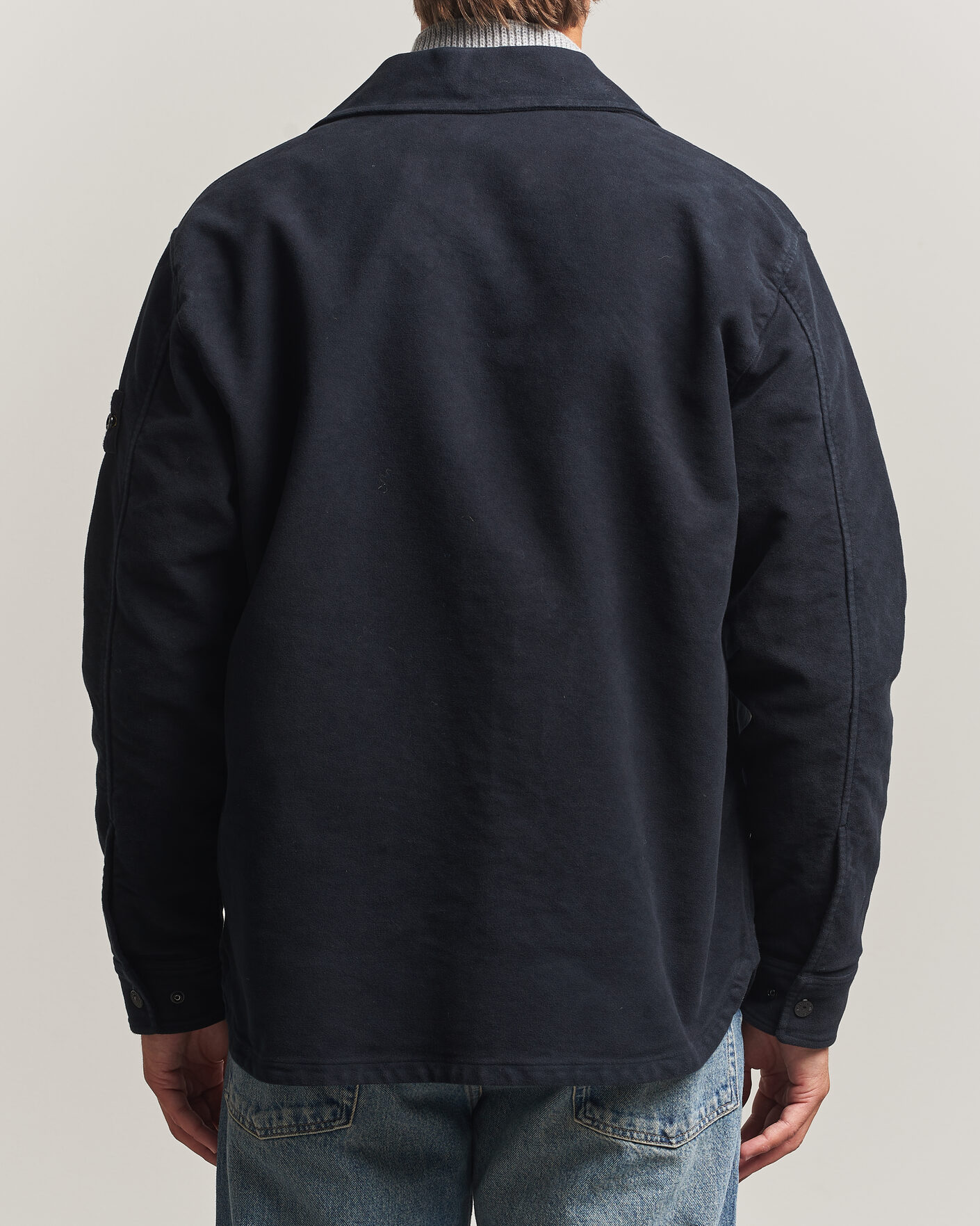 Homme | Chemises | Stone Island | Cotton Moleskin Overshirt Navy Blue