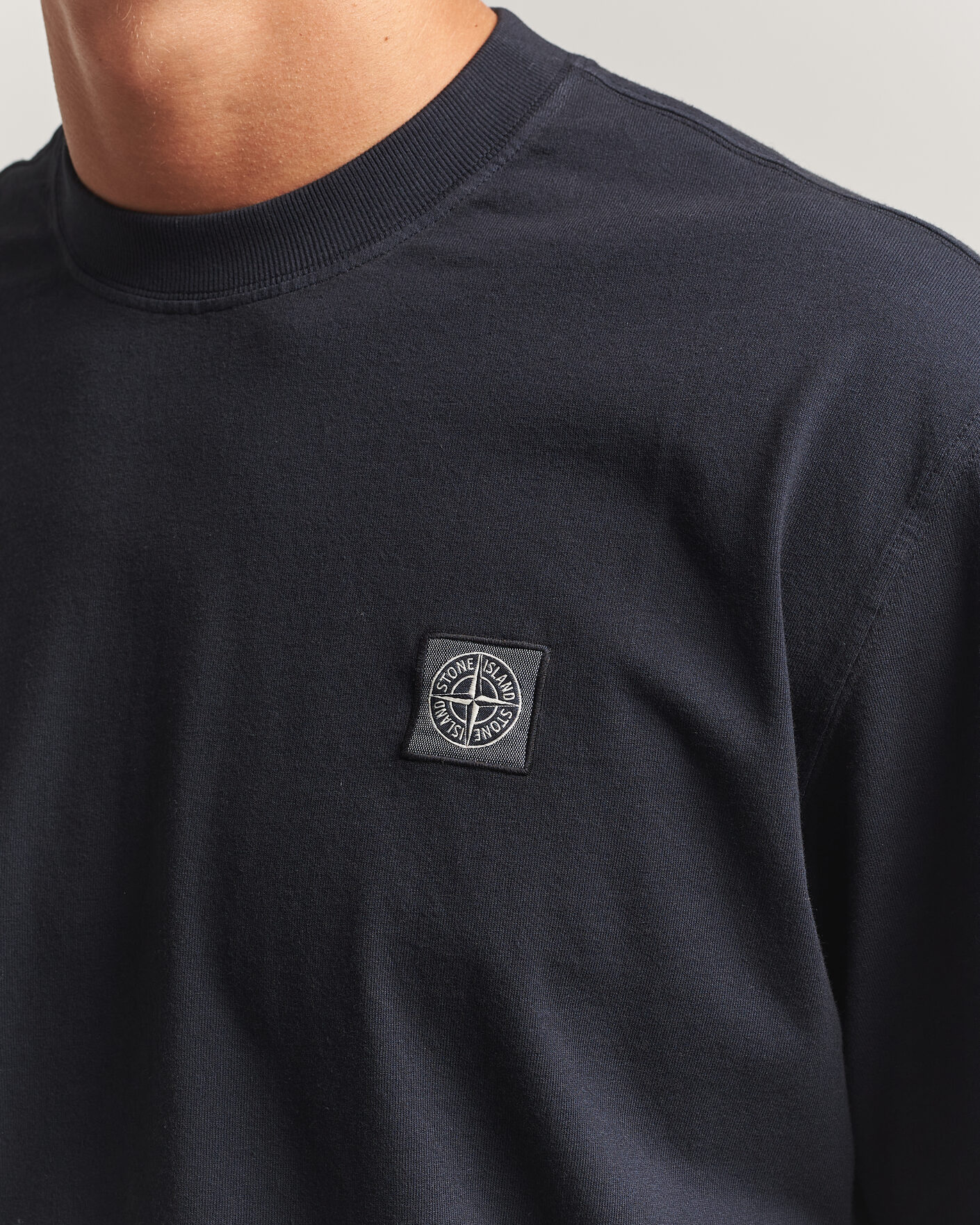 Homme | T-shirts | Stone Island | Combed Organic Cotton T-Shirt Navy Blue