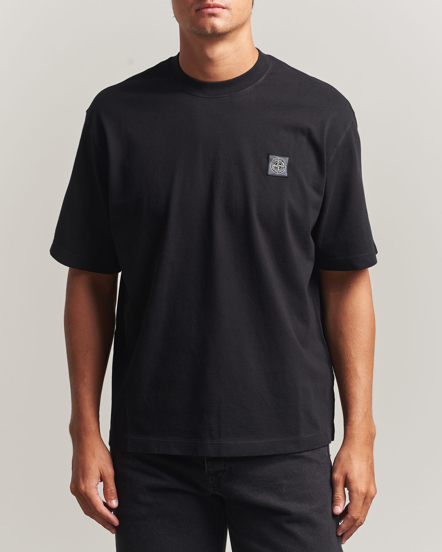 Homme | T-shirts | Stone Island | Combed Organic Cotton T-Shirt Black