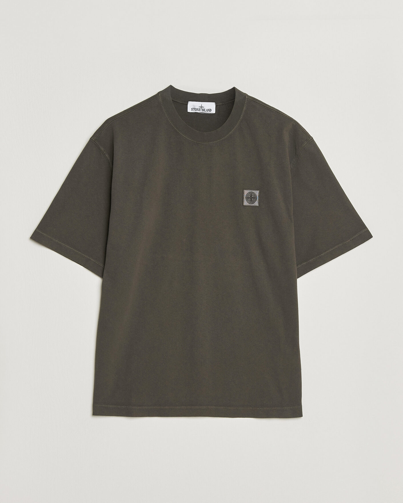 Heren | T-shirts | Stone Island | Combed Organic Cotton T-Shirt Coal Grey