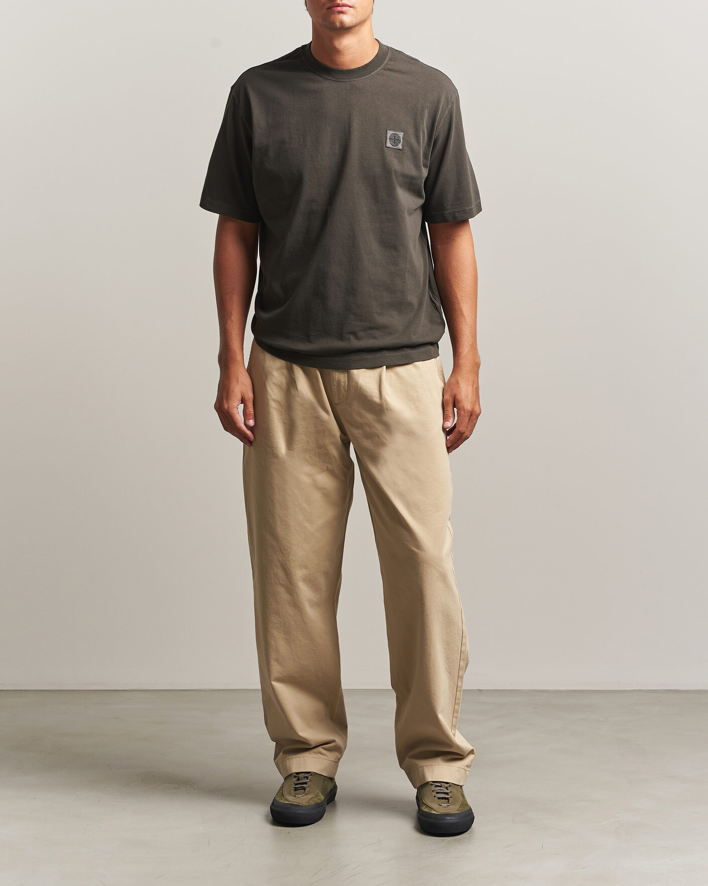 Heren | T-shirts | Stone Island | Combed Organic Cotton T-Shirt Coal Grey