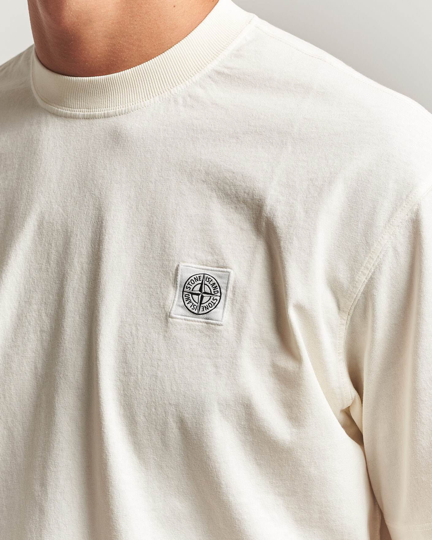 Homme | T-shirts | Stone Island | Combed Organic Cotton T-Shirt Ivory
