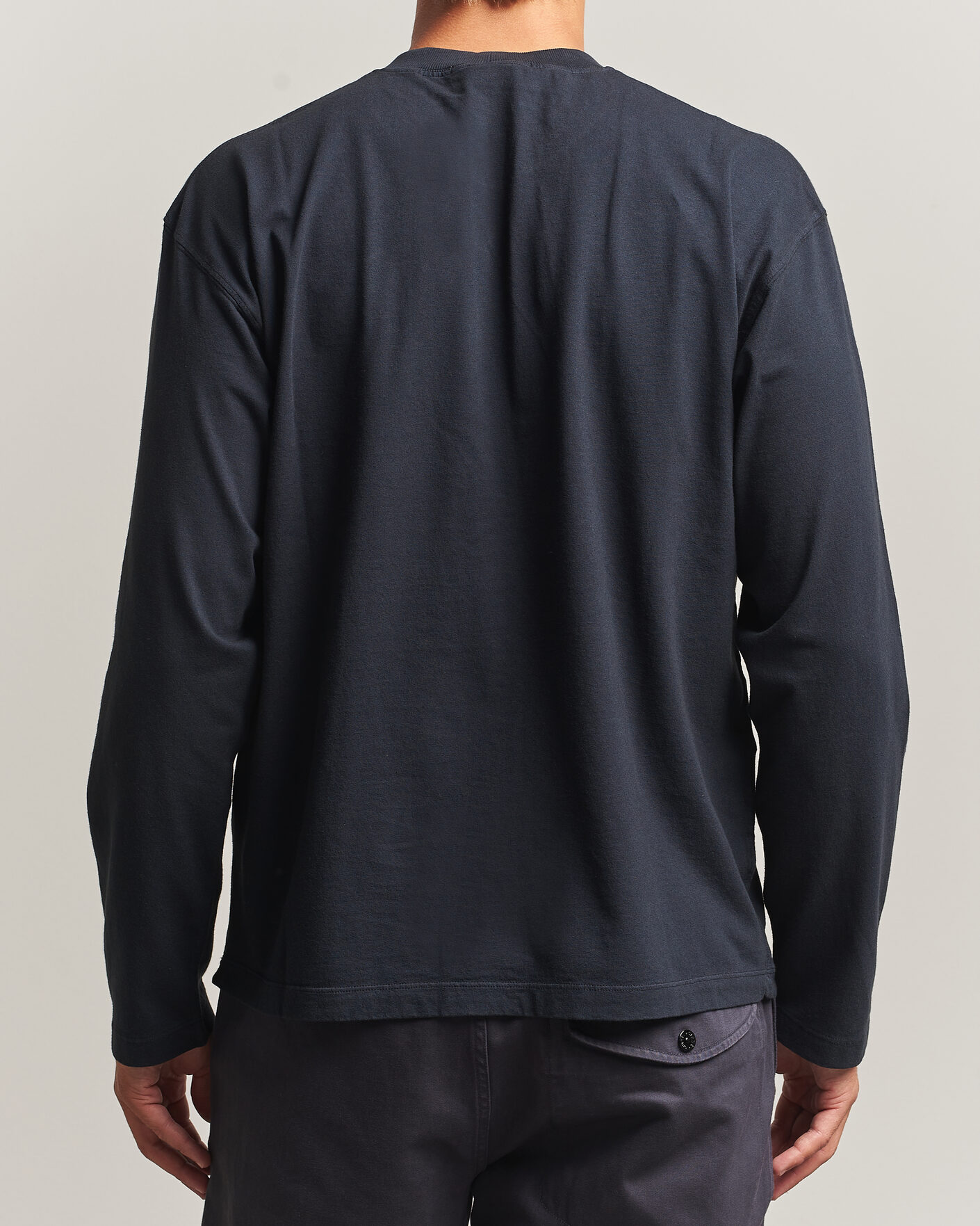 Homme | T-shirts | Stone Island | Organic Cotton Jersey Long Sleeve T-Shirt Navy Blue